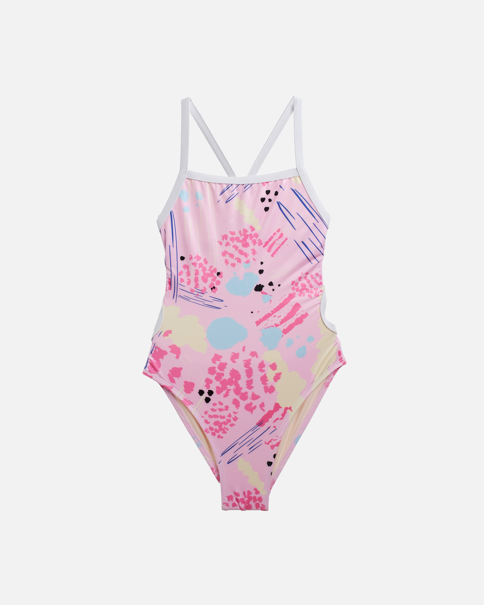 【草莓雪花冰x素白邊】ARE 泳著｜無墊練習泳裝