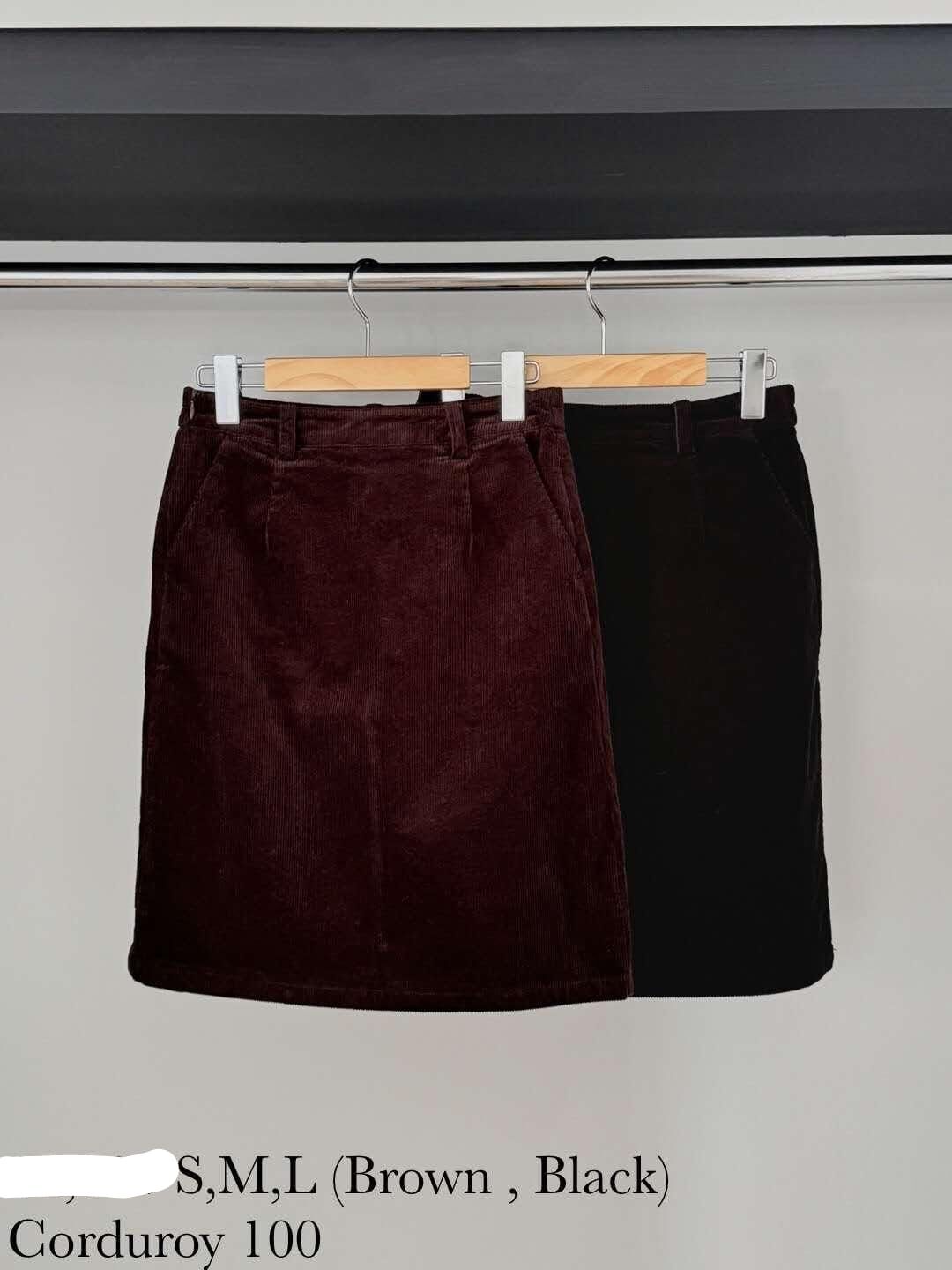 DR5031 燈芯絨坑紋A字短裙