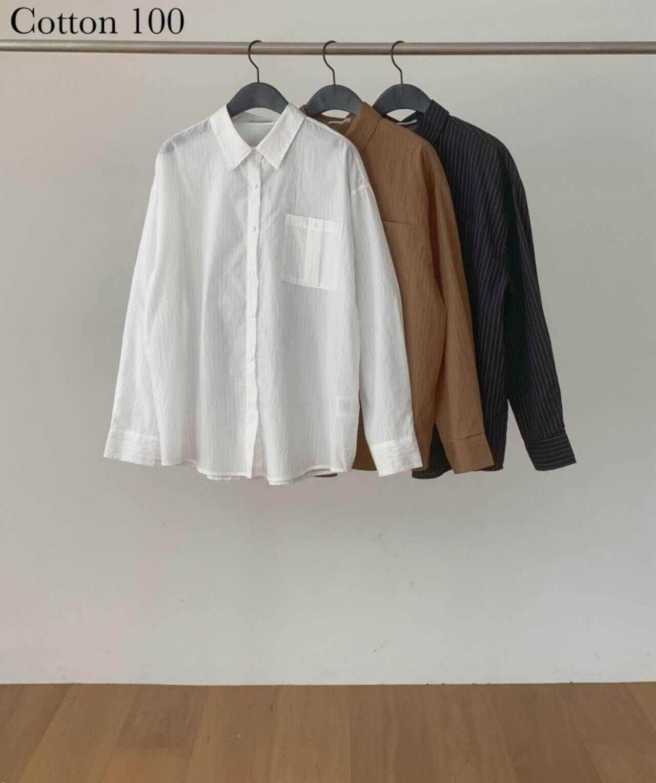 DR5035 暗直紋單口袋Polo領恤衫上衣