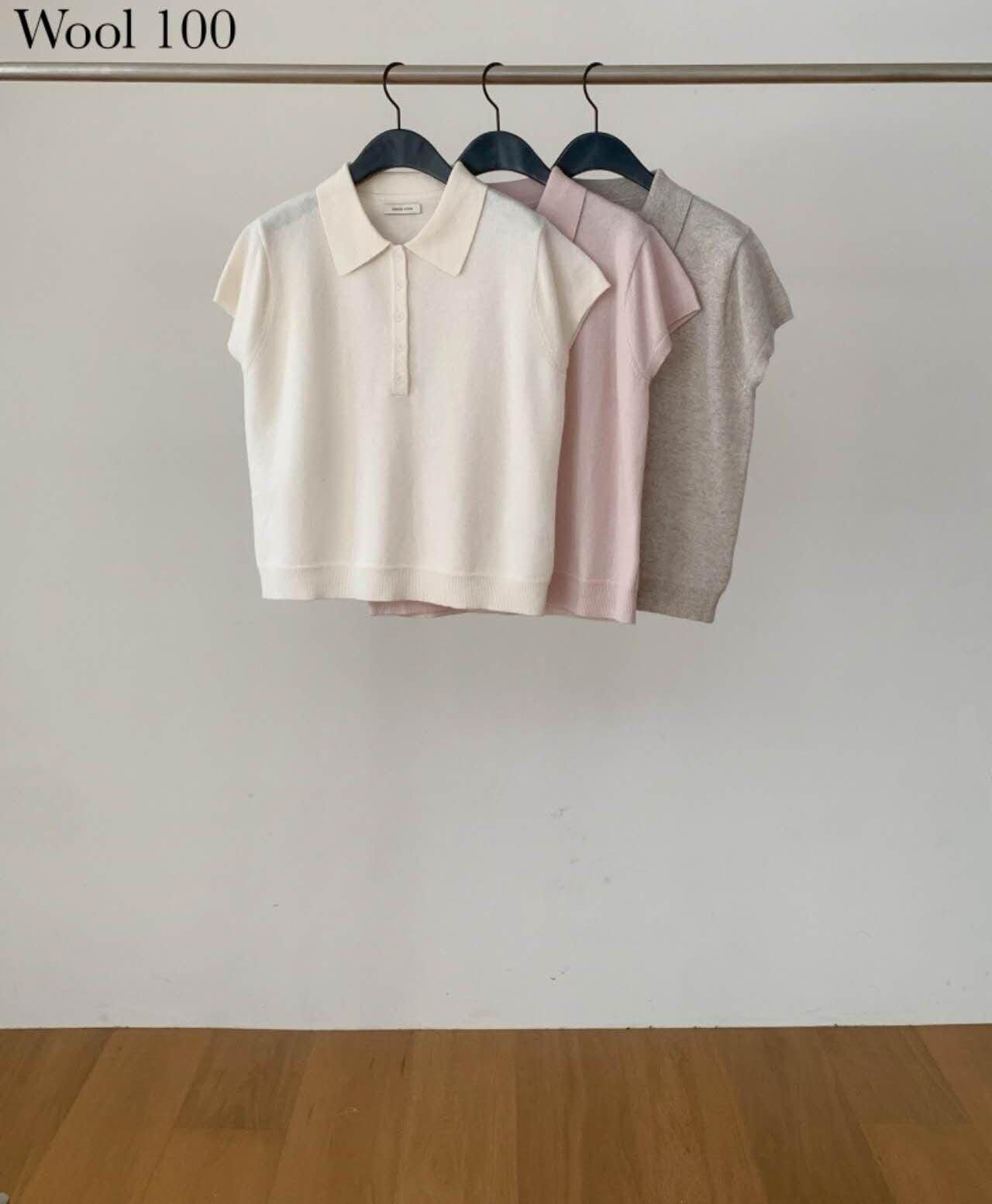 DR5036 100%羊毛Polo領飛飛袖上衣