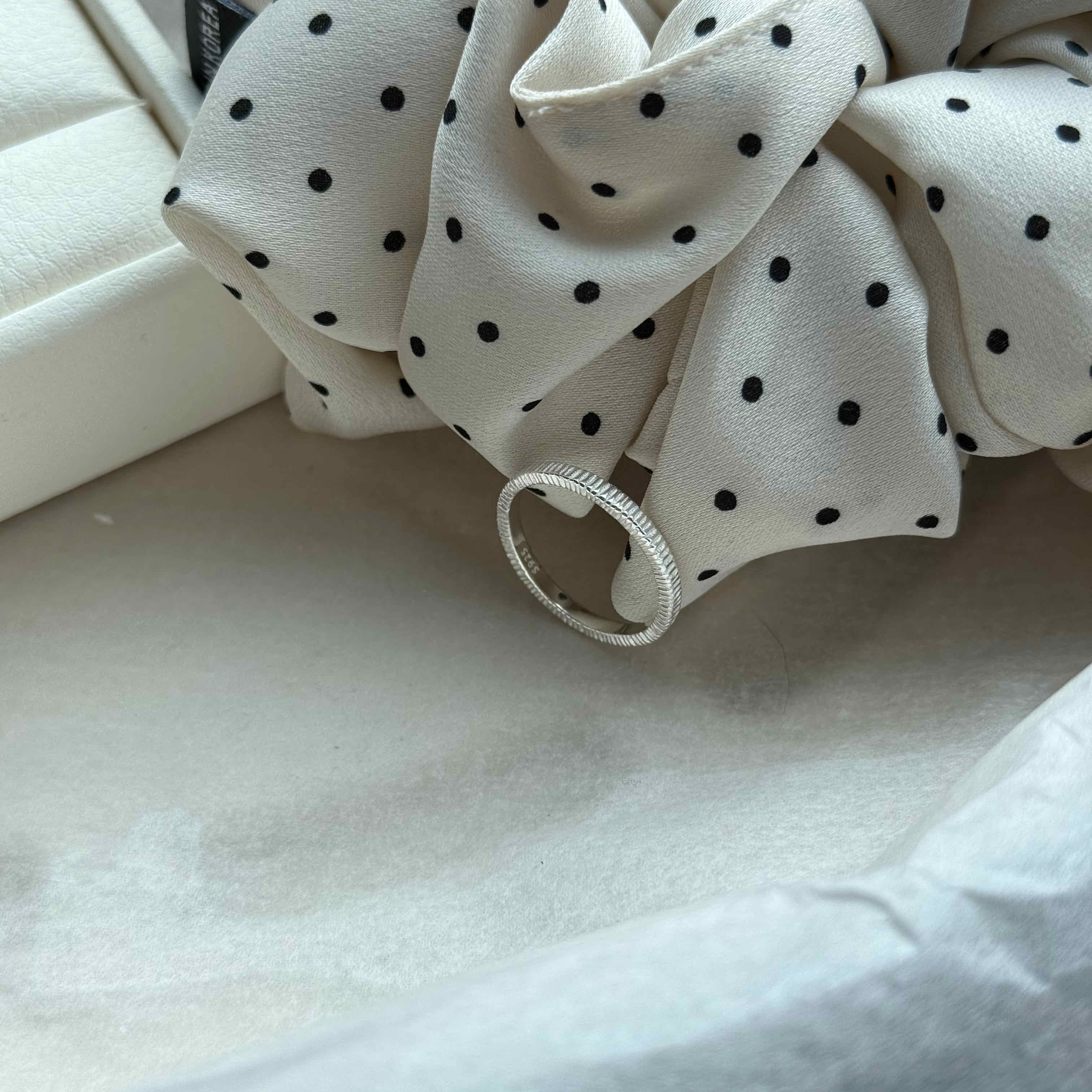 🇰🇷925 silver 質感坑條紋戒指