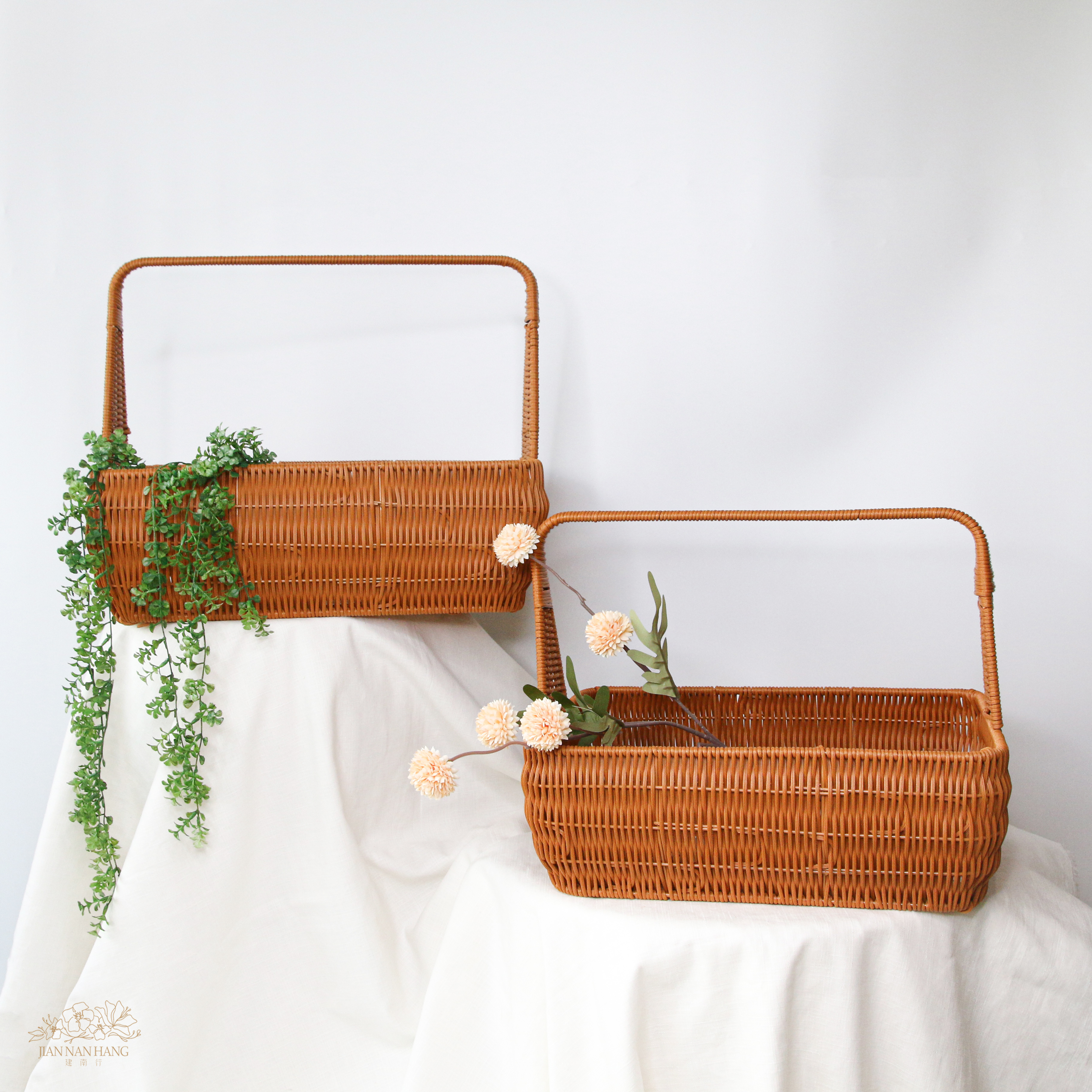 花器 籐籃組大+小 3款