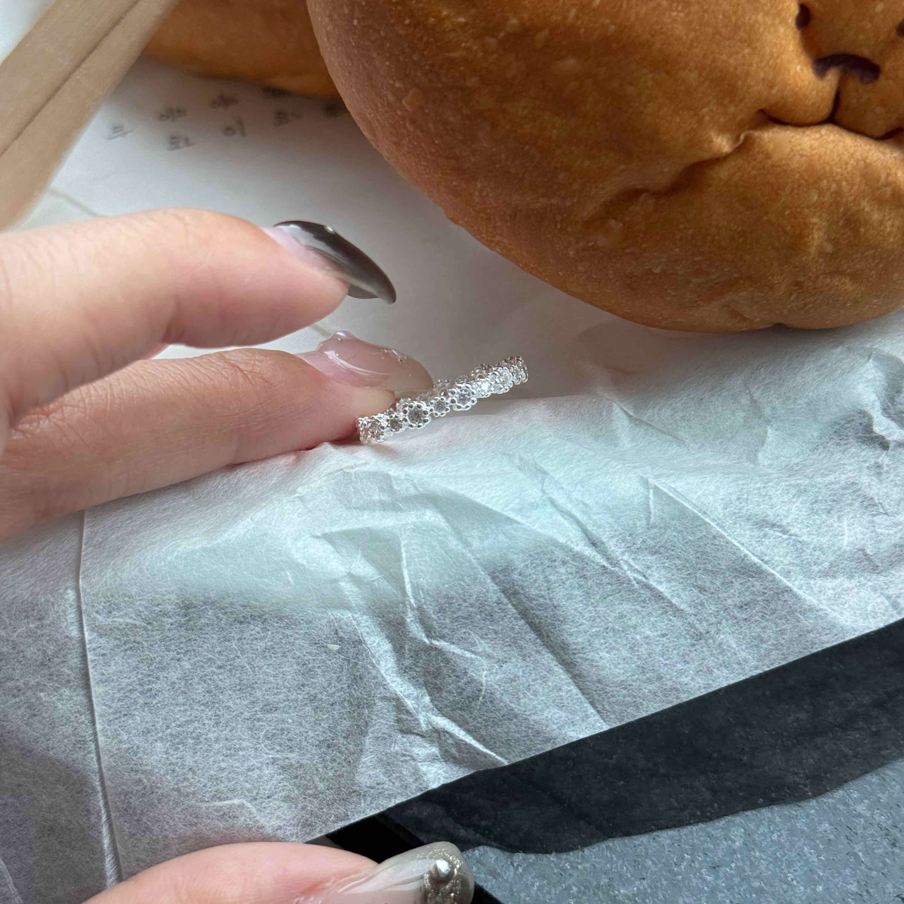 🇰🇷925 silver 大花小花閃鑽戒指