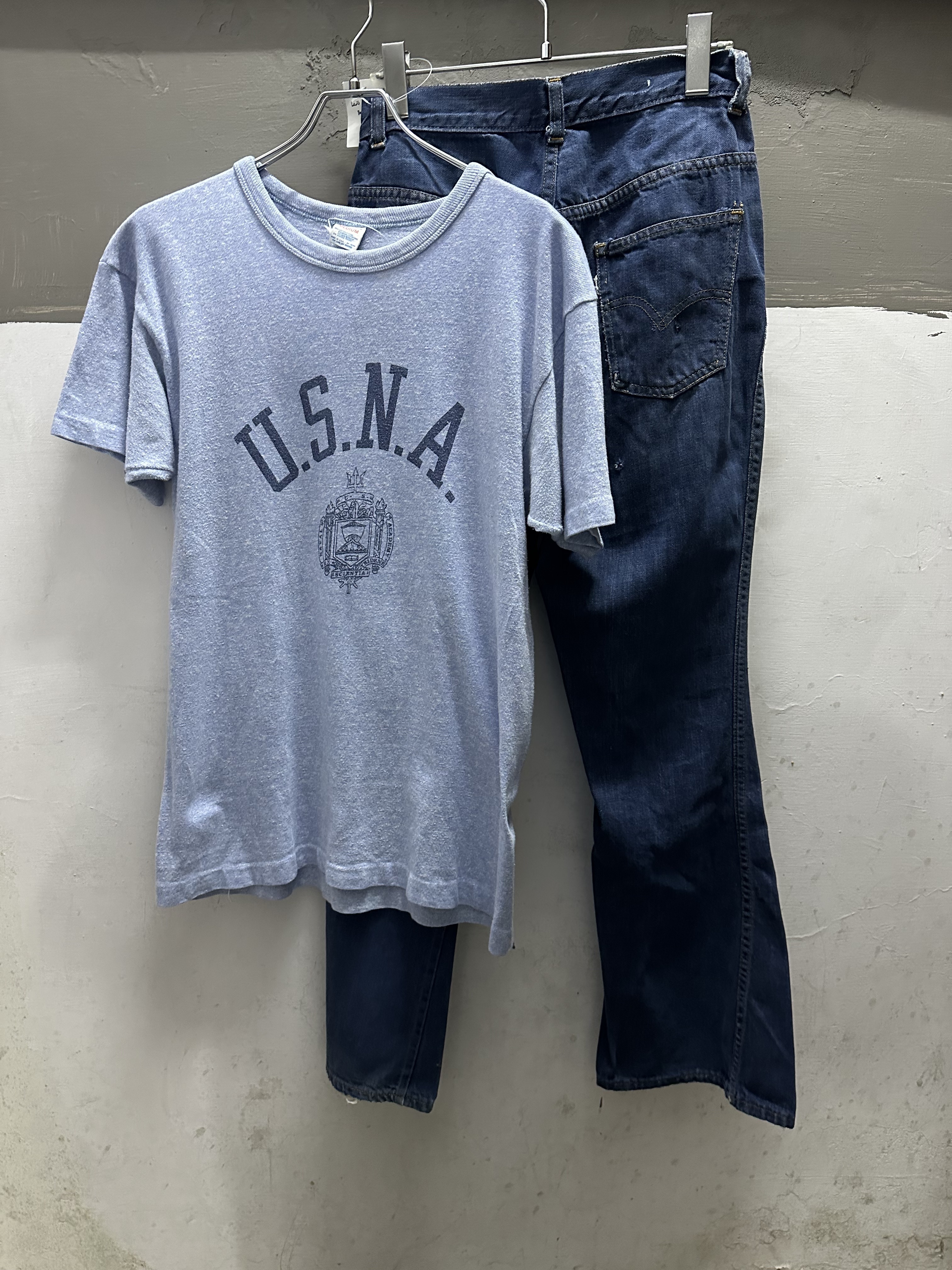 80’s Champion USNAWater Print T-Shirt(1.2 T-Shirt)(Made in USA)