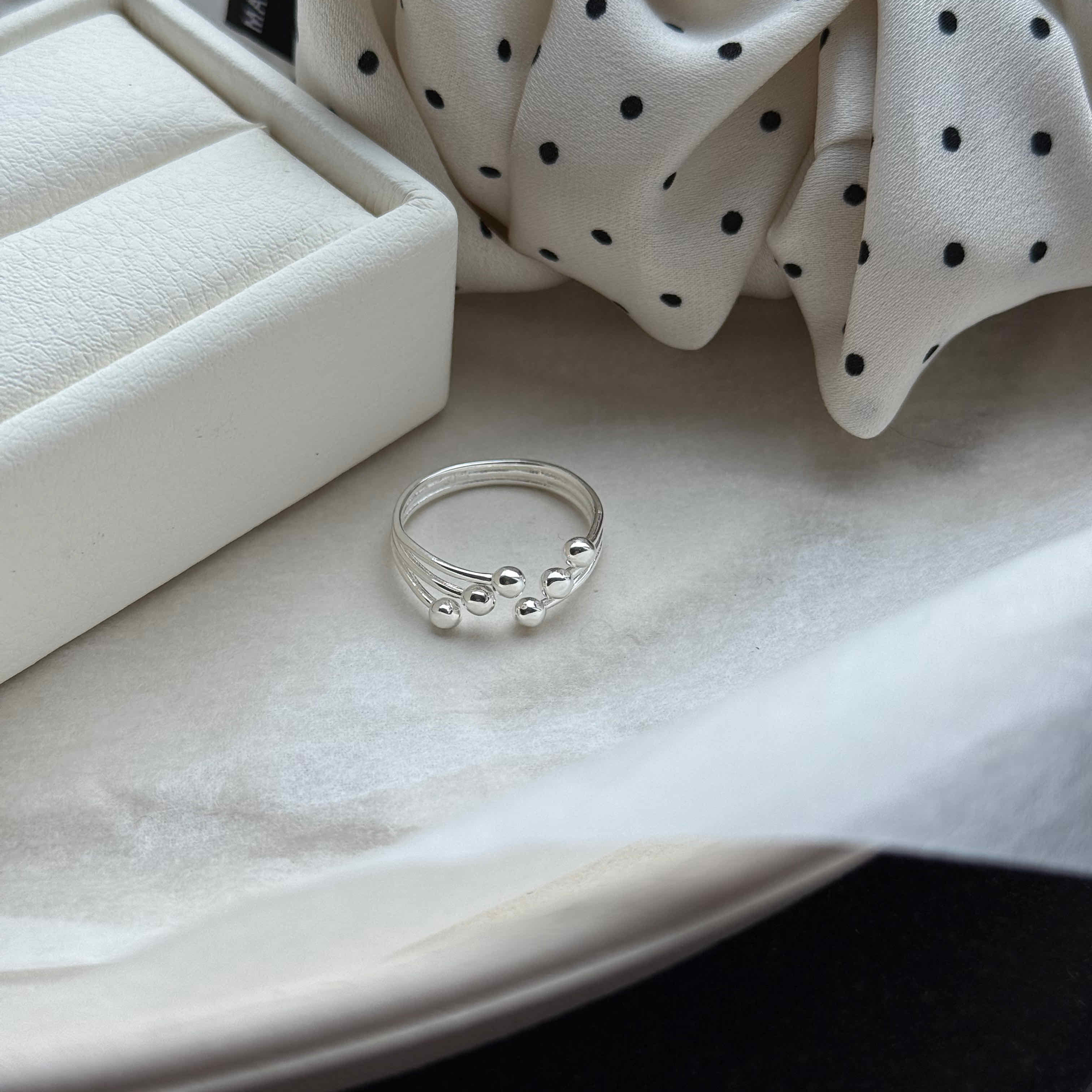 🇰🇷925 silver 流星雨開口戒指