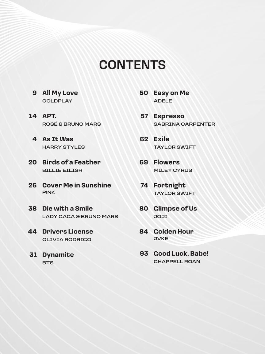 《Popular Sheet Music of the 2020s 30 Hit Songs》