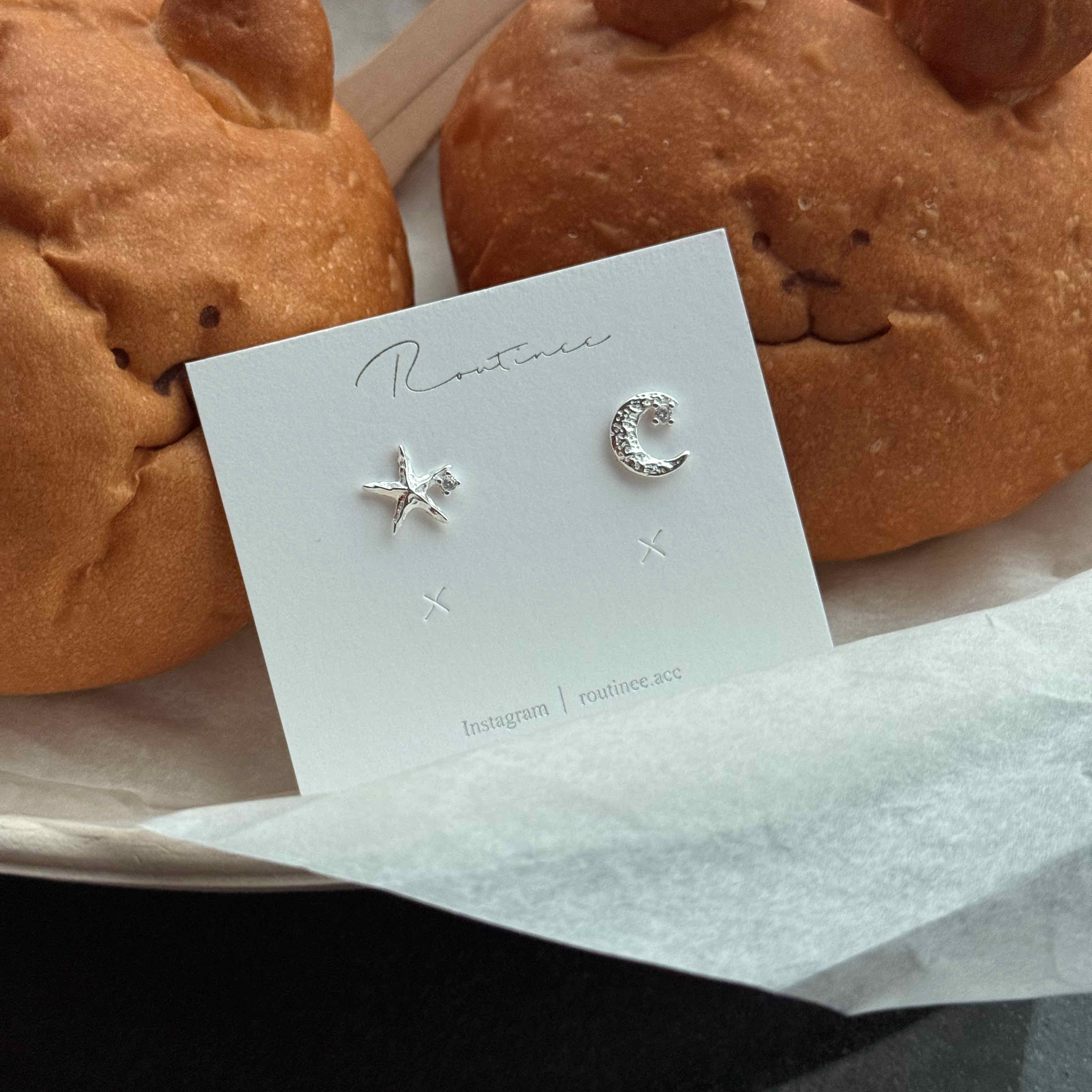 🇰🇷925 silver 星月小鑽耳環