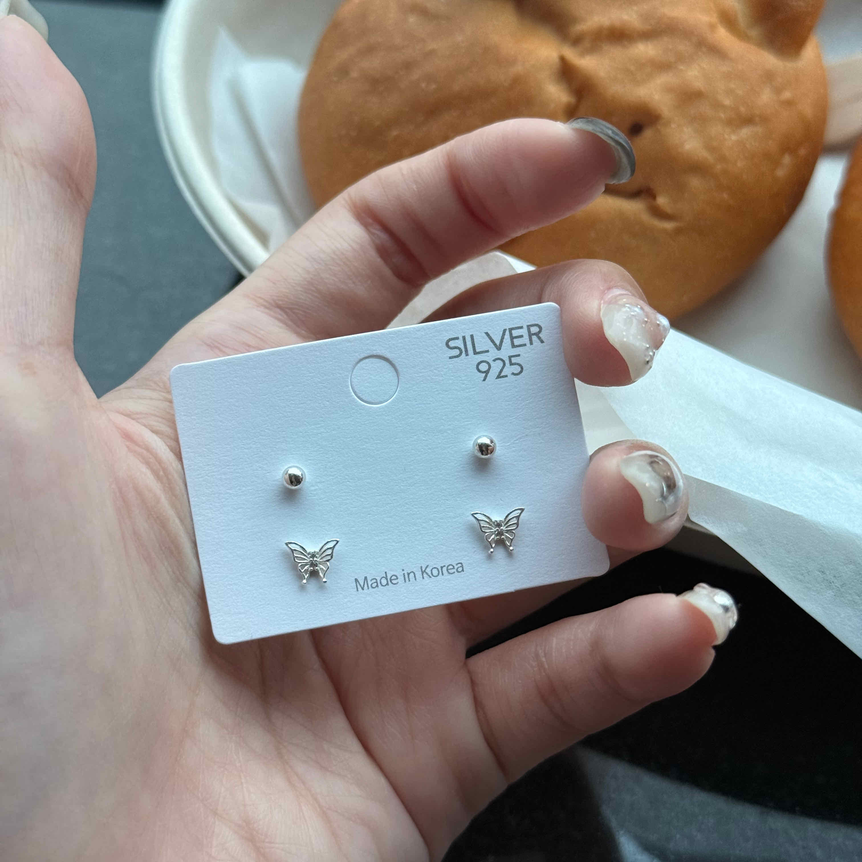 🇰🇷925 silver 娜比 耳環四件組