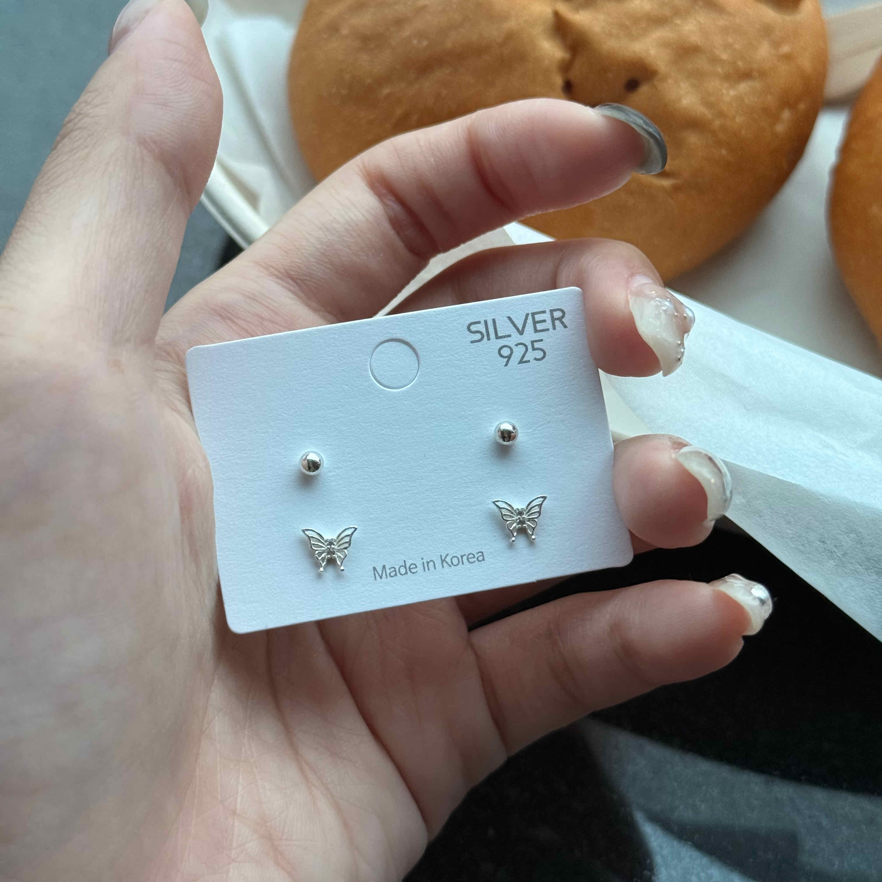 🇰🇷925 silver 娜比 耳環四件組