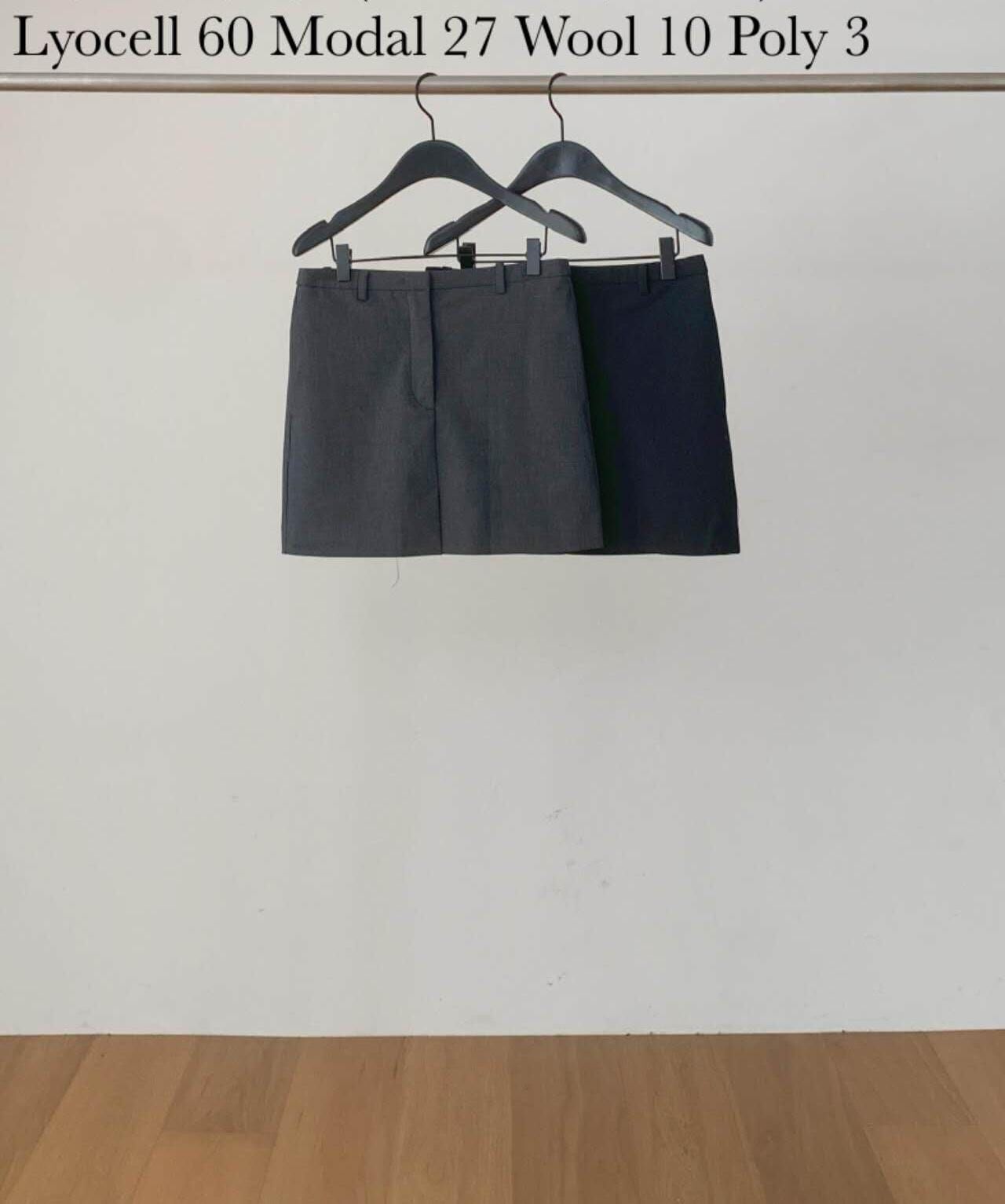 DR5040 10%羊毛拉鏈直身短裙