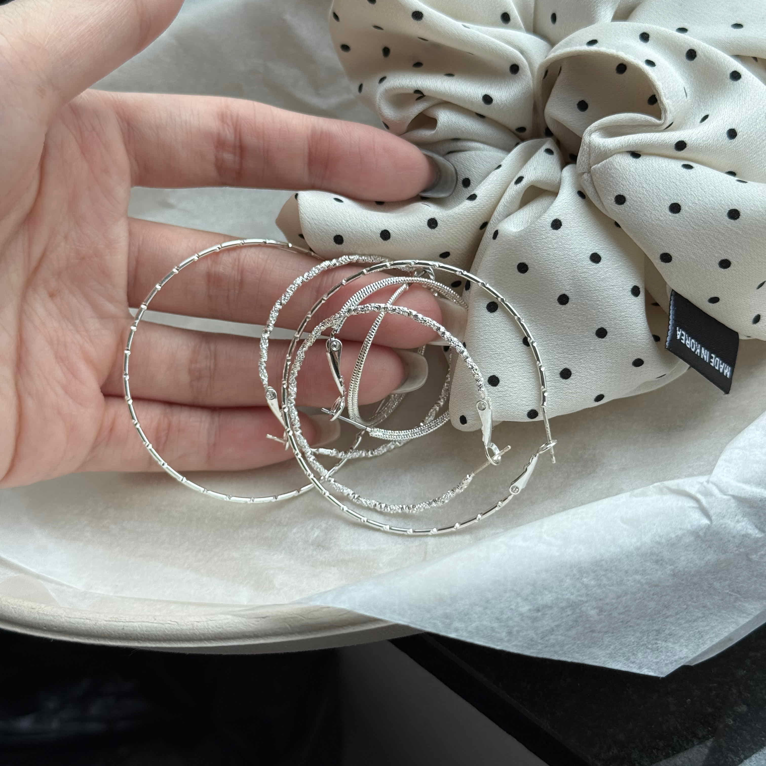 🇰🇷今年流行的大圈圈耳環 純銀針｜3 style