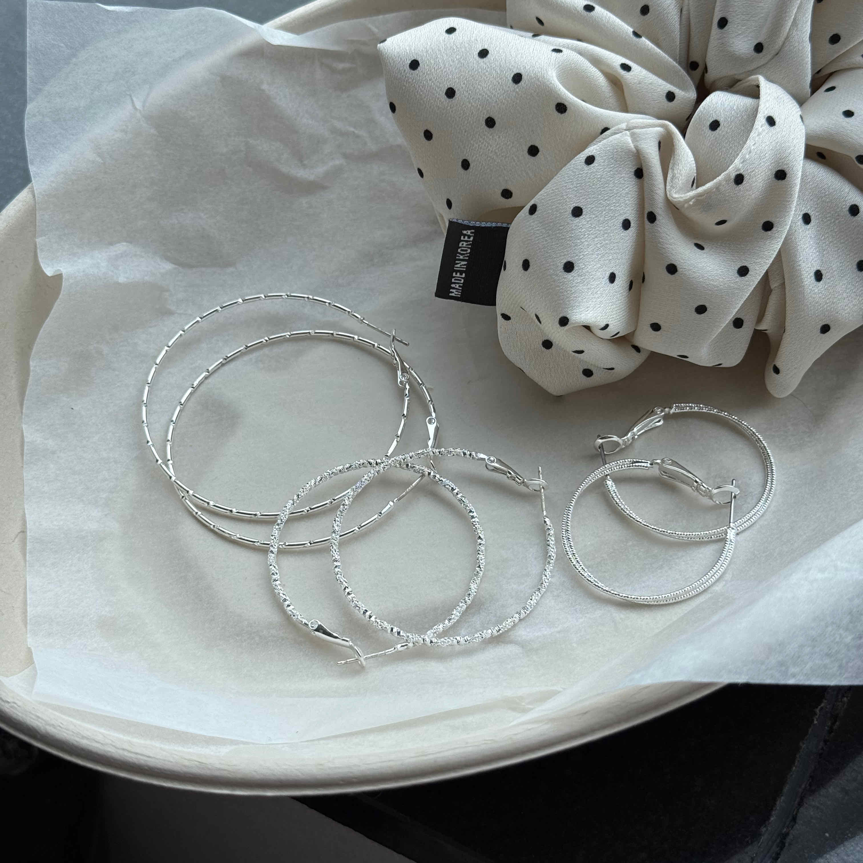 🇰🇷今年流行的大圈圈耳環 純銀針｜3 style