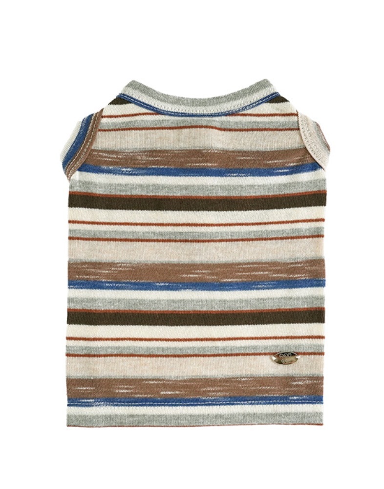 Noutti Matilda 條紋開襟衫_咖啡