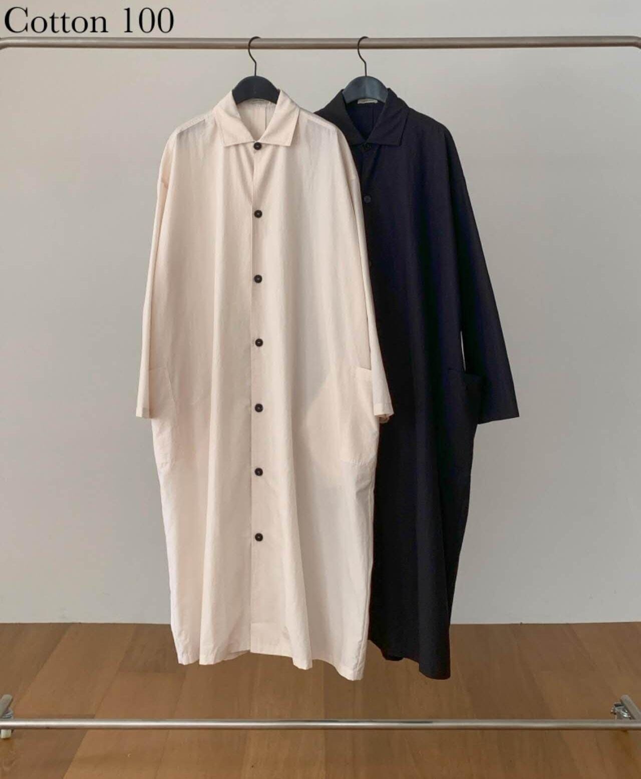 DR5041 翻領直排扣兩側口袋連身裙