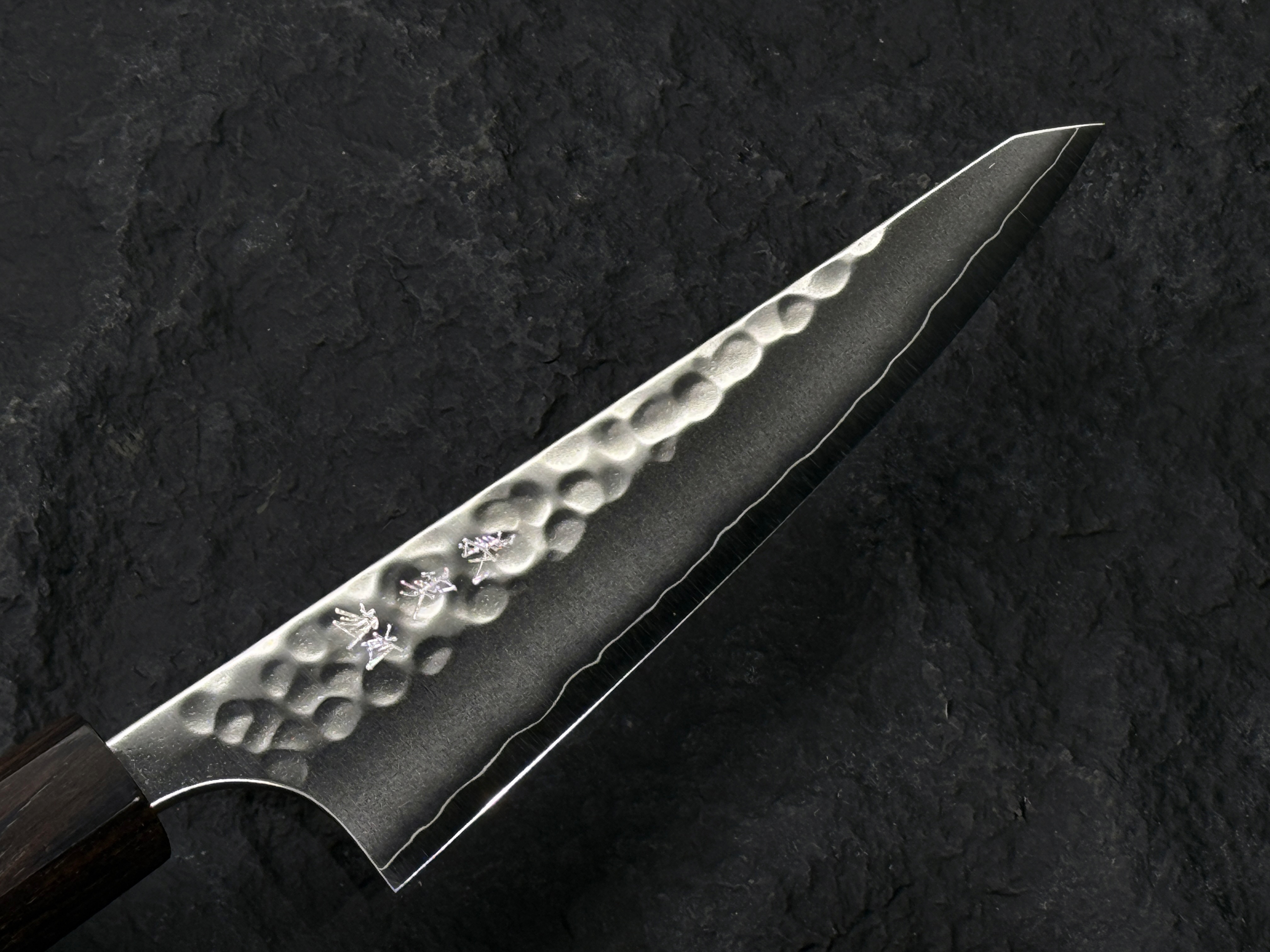 加藤義実 SG2 粉末鋼 丸槌目 骨透 黑檀柄