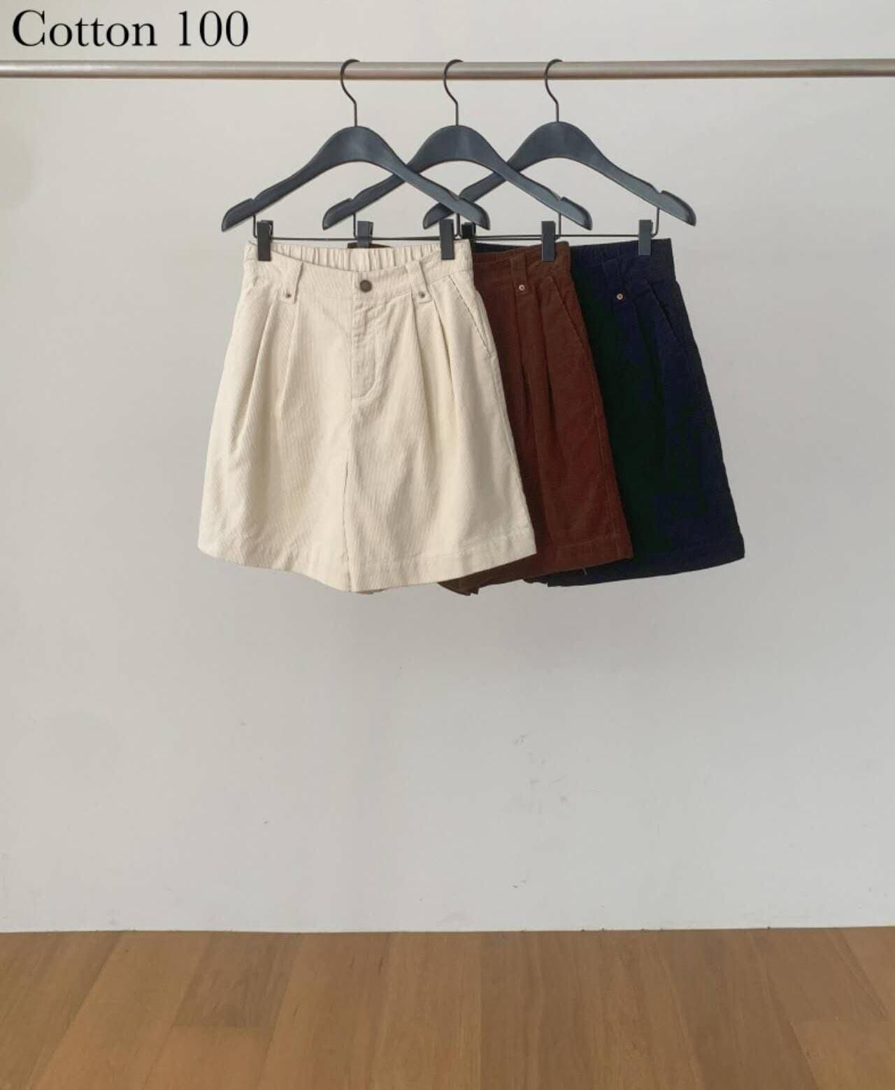 DR5042 後橡筋壓褶A字休閑短褲