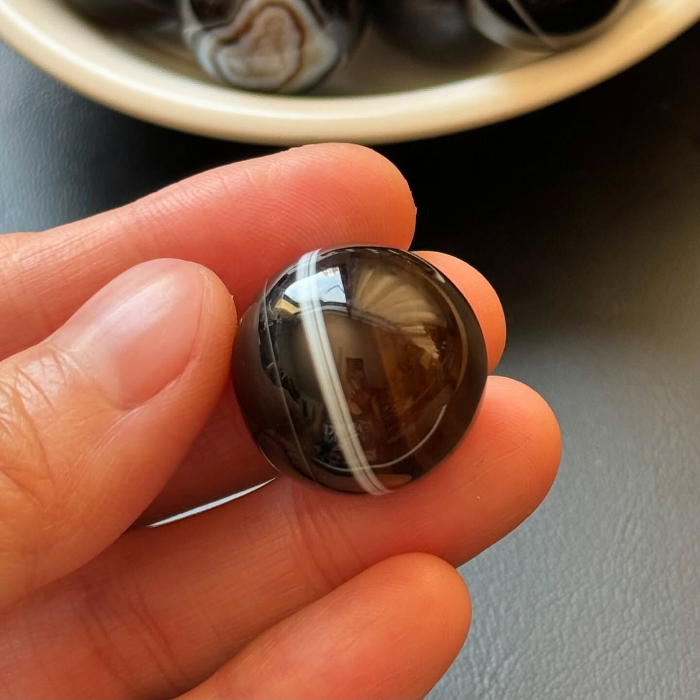 [原石] 黑瑪瑙 水晶小球