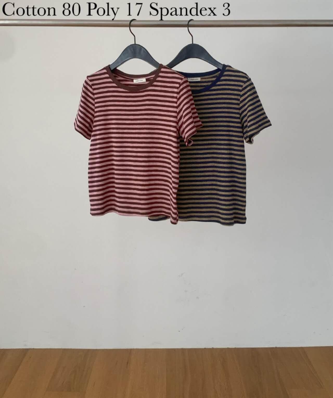 DR5044 拼色領間條軟棉Tee