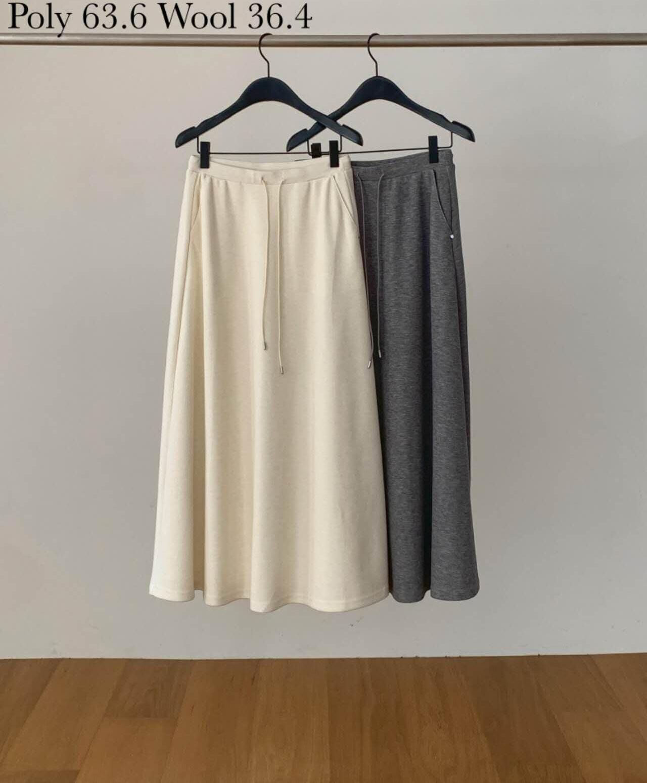 DR5045 羊毛束腰繩傘形半身裙