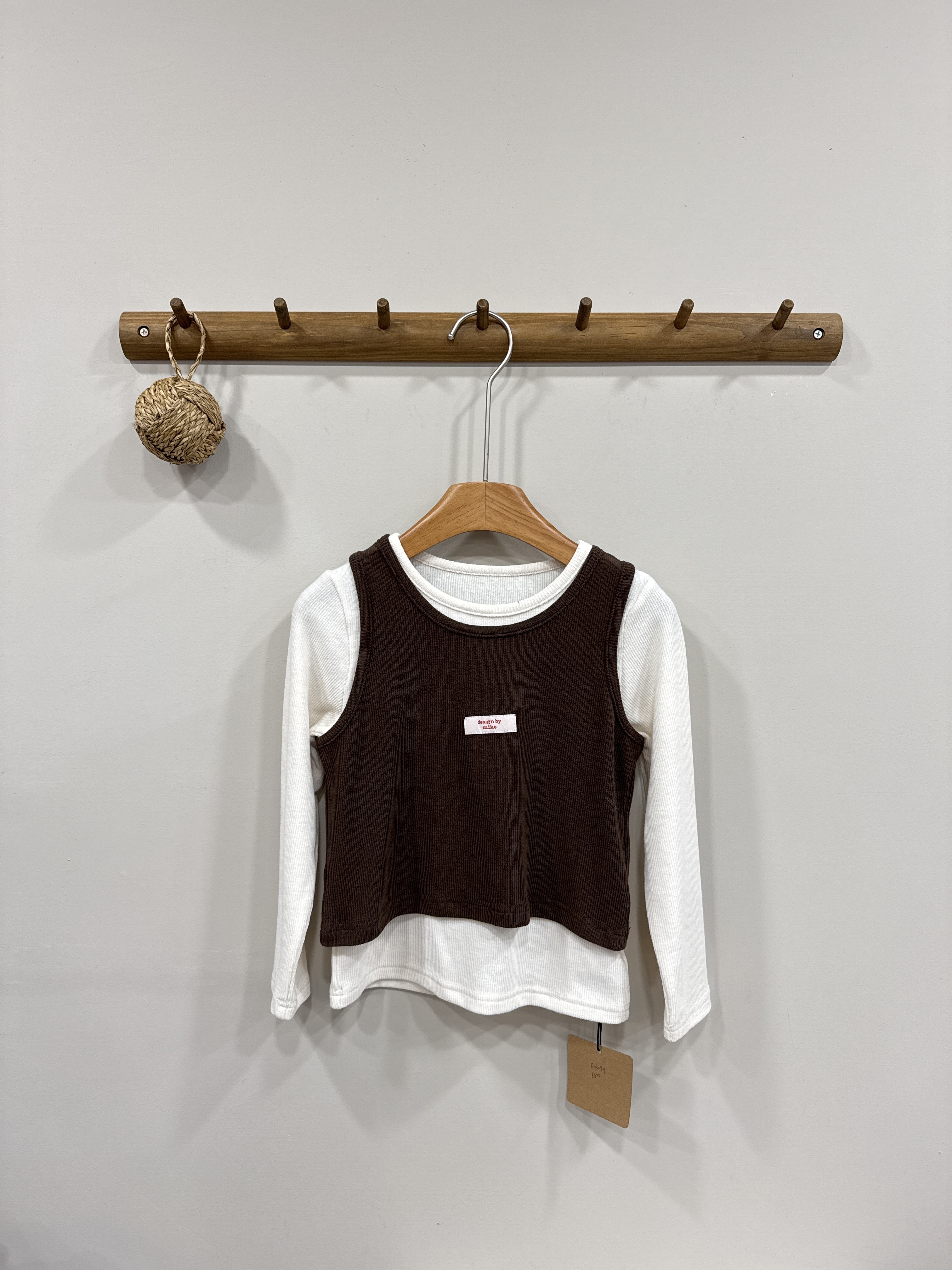 A03089撞色背心兩件套