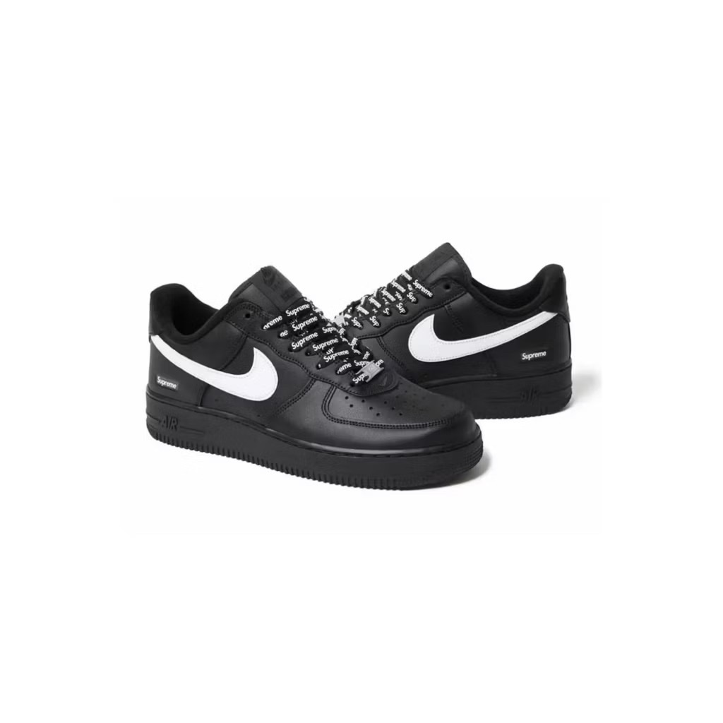 <連線代購商品> Supreme x Nike Air Force 1 Low 2025 黑底白勾 CU9225-002