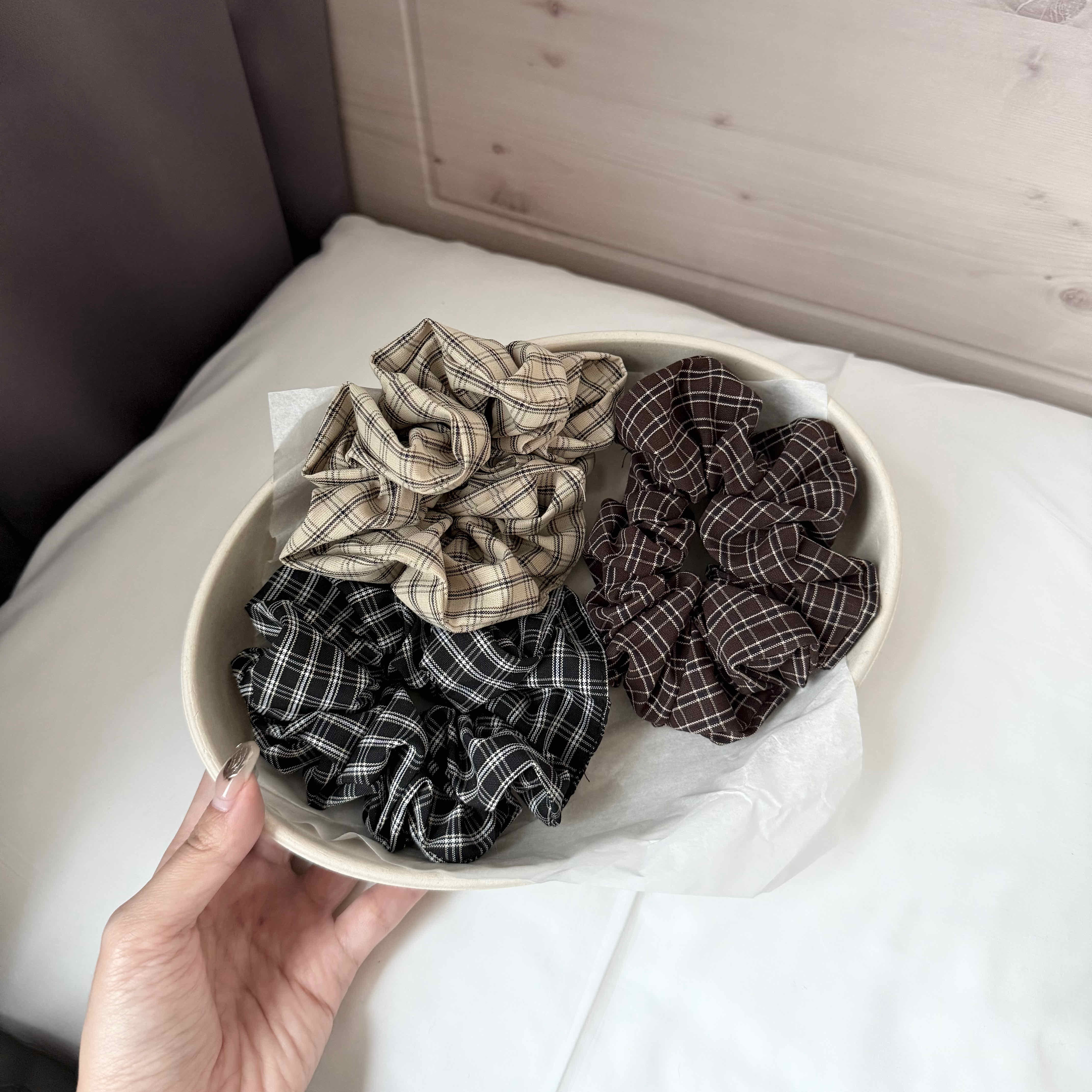 🇰🇷秋冬色系格紋大腸圈｜3 color