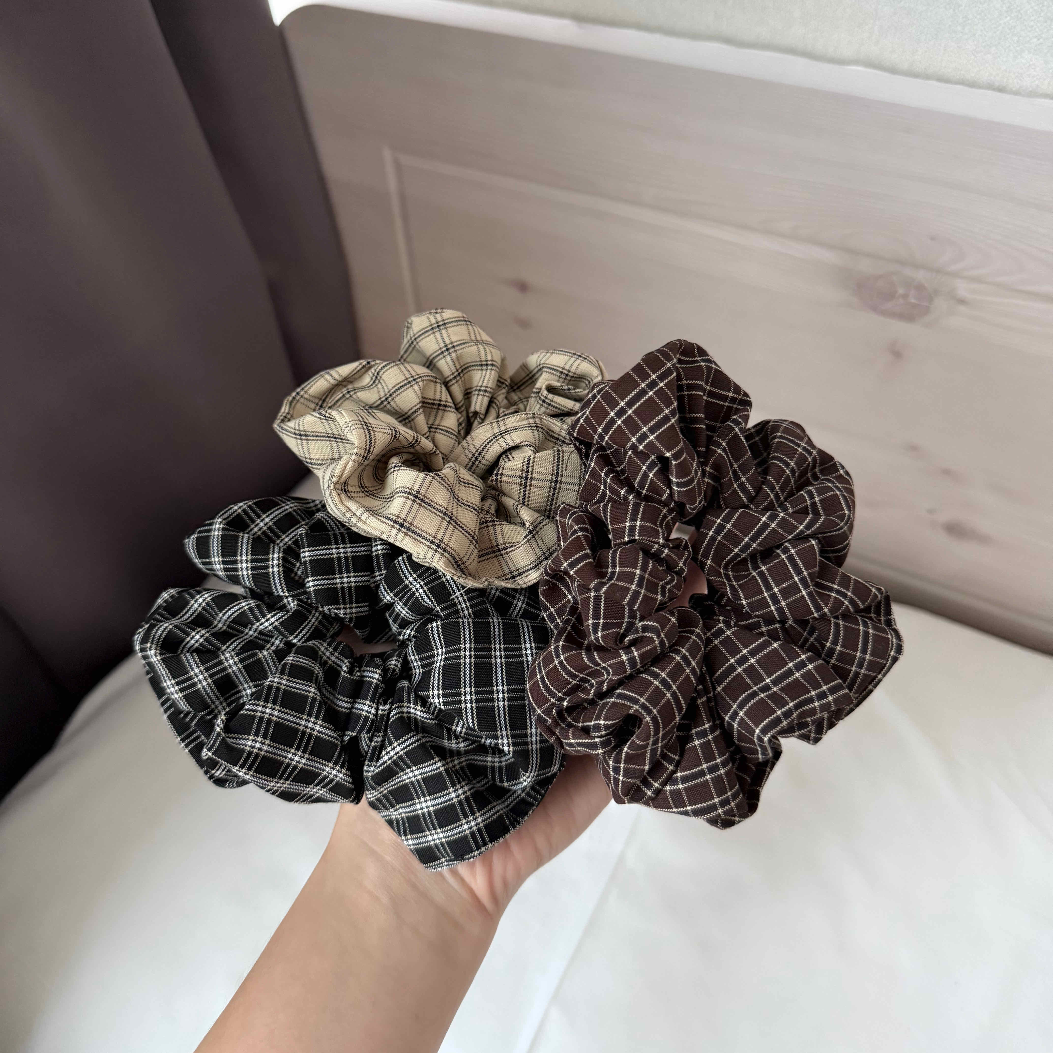 🇰🇷秋冬色系格紋大腸圈｜3 color