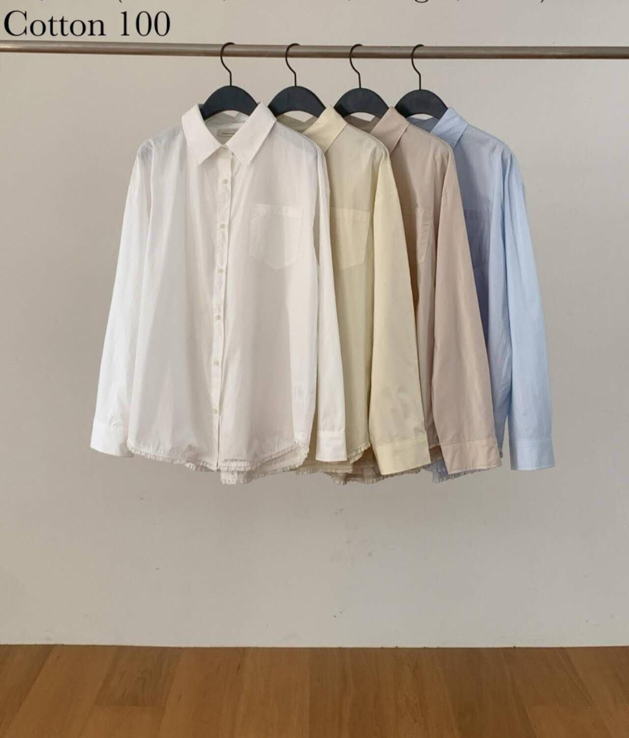 DR5053 花邊下擺個性翻領恤衫上衣