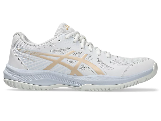 ASICS UPCOURT 6 白色 排球鞋/羽毛球鞋/手球鞋 白香檳金色