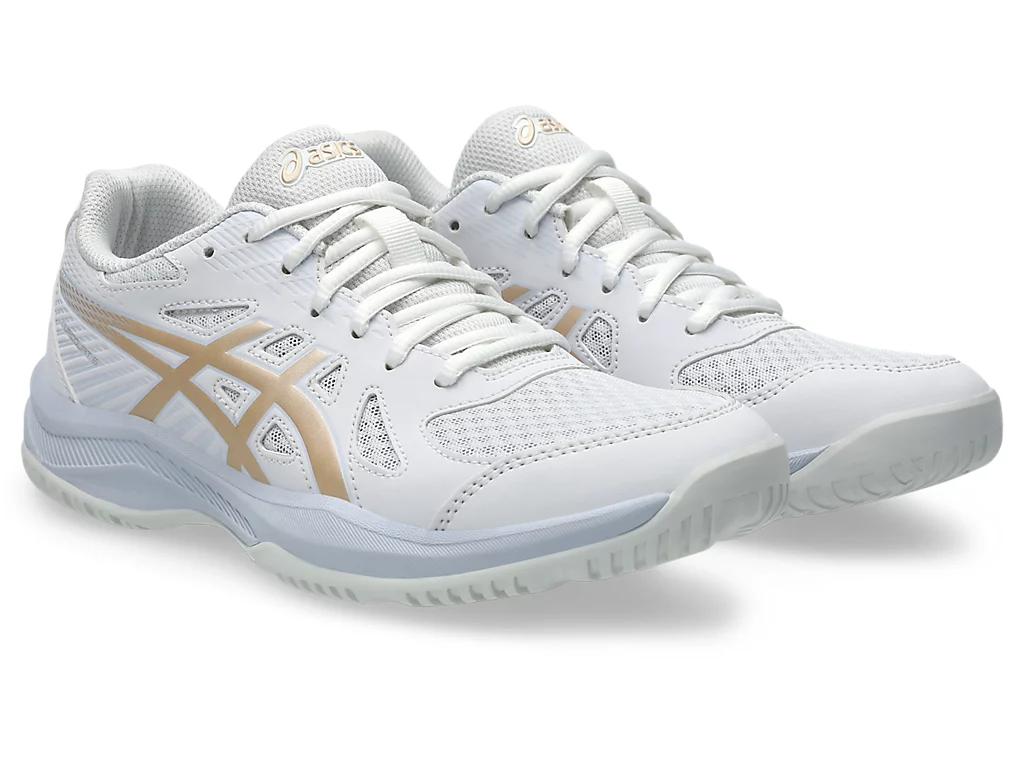ASICS UPCOURT 6 白色 排球鞋/羽毛球鞋/手球鞋 白香檳金色
