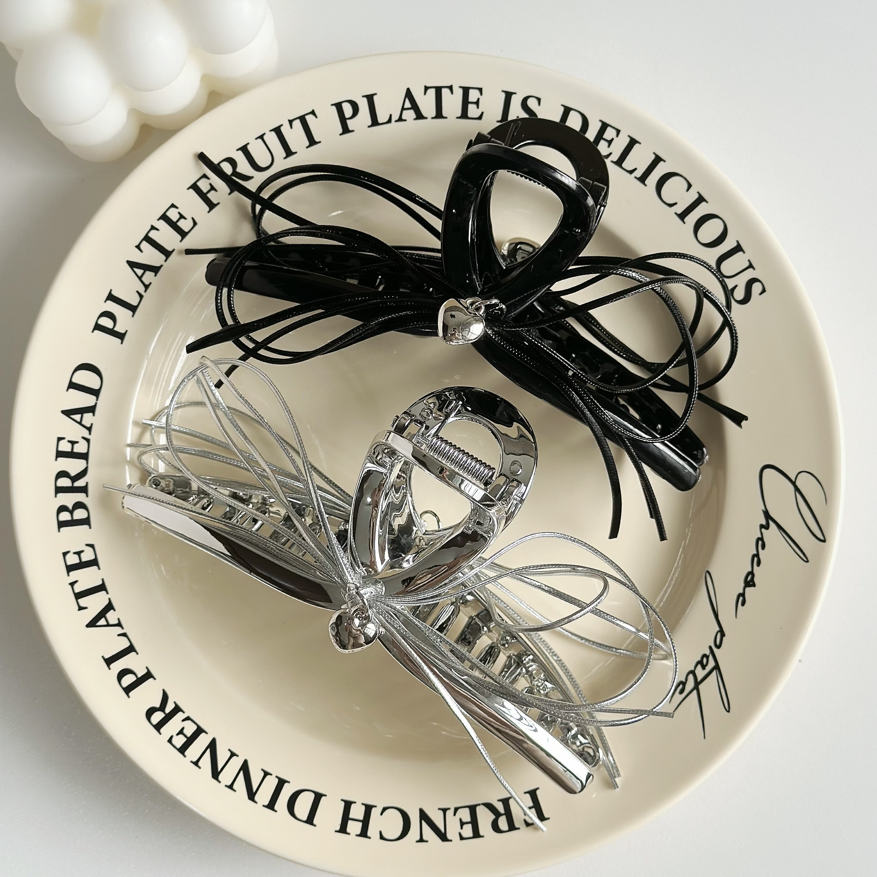 Z292皮繩蝴蝶結鯊魚夾