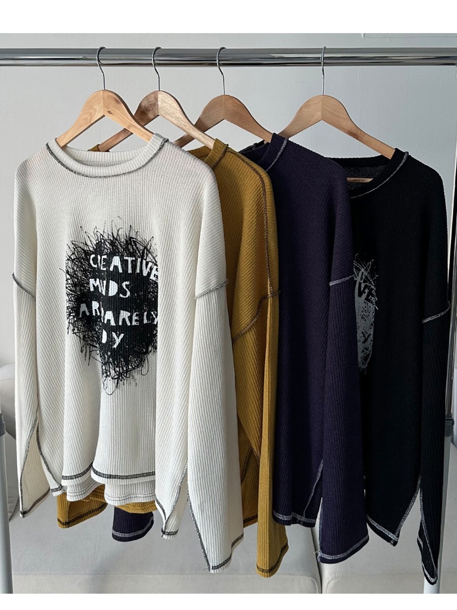 Stitch 縫線印花針織衫