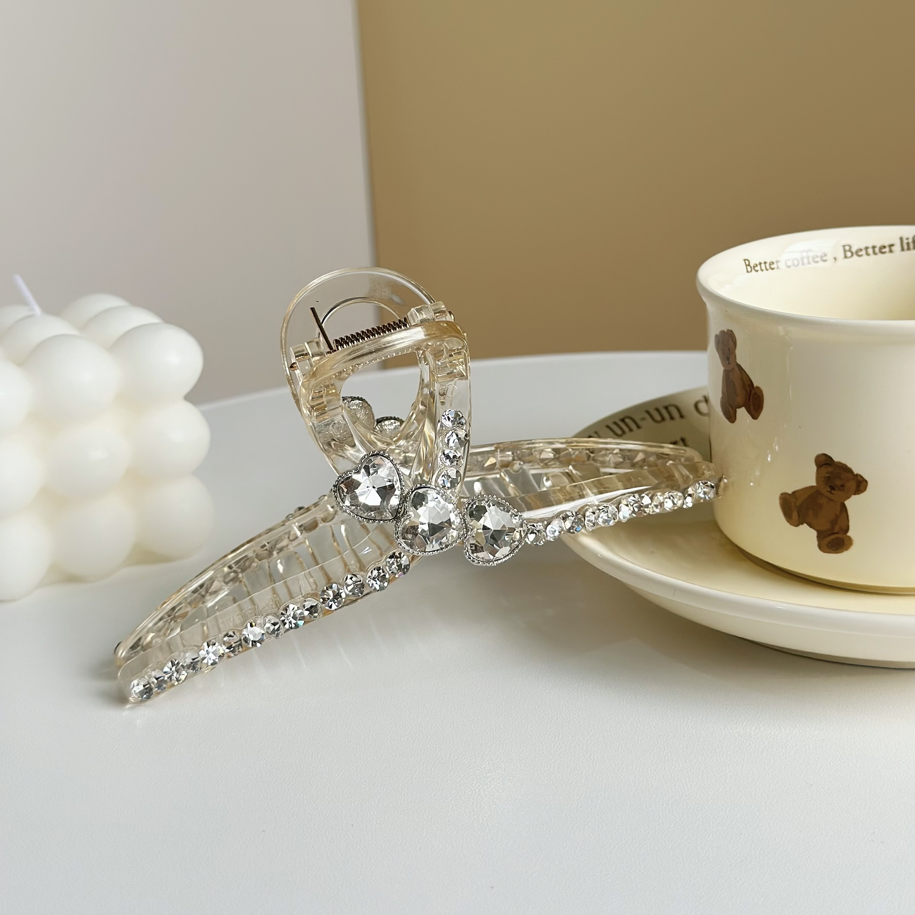 Z267愛心水鑽鯊魚夾