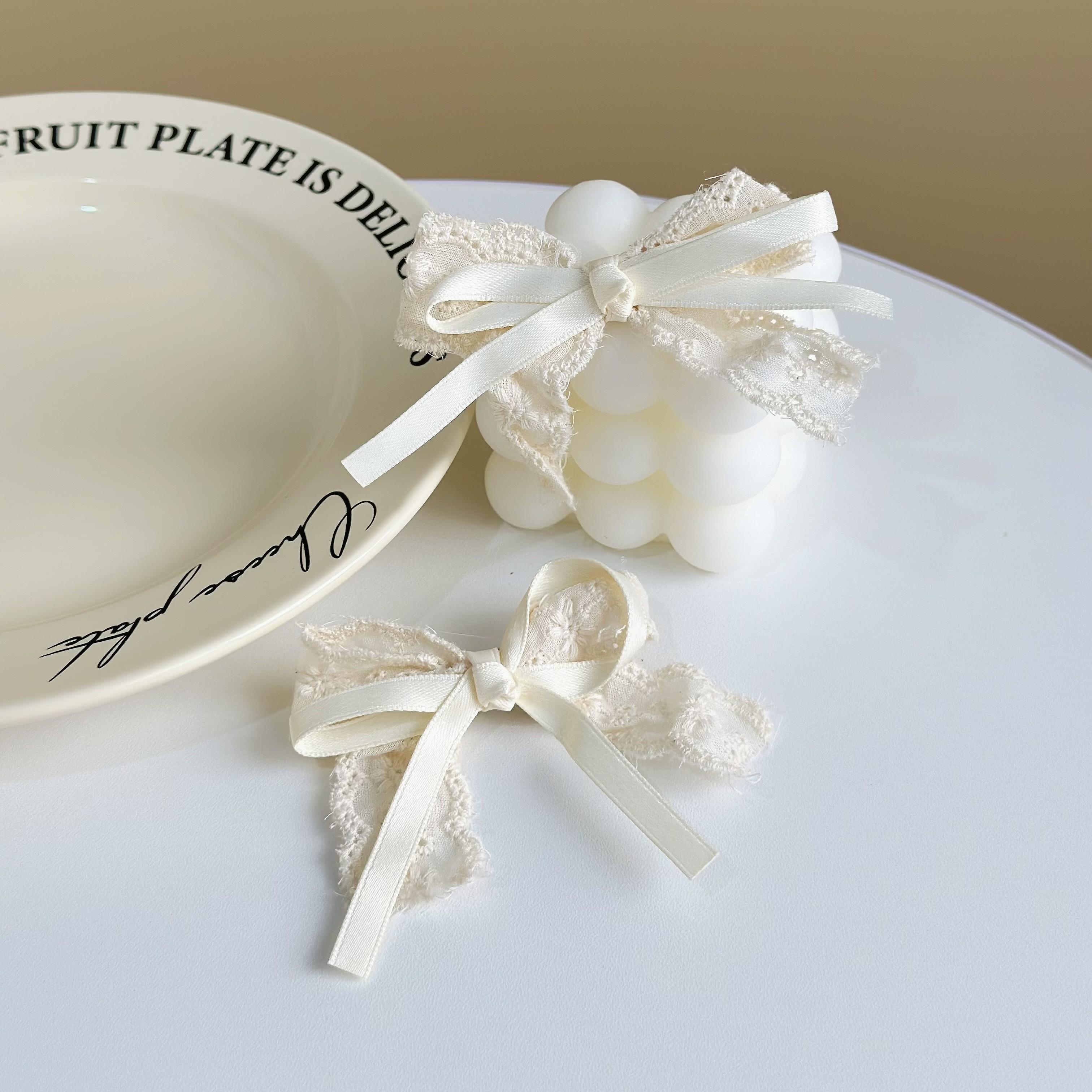 Z299蕾絲緞帶蝴蝶結對夾【一組】