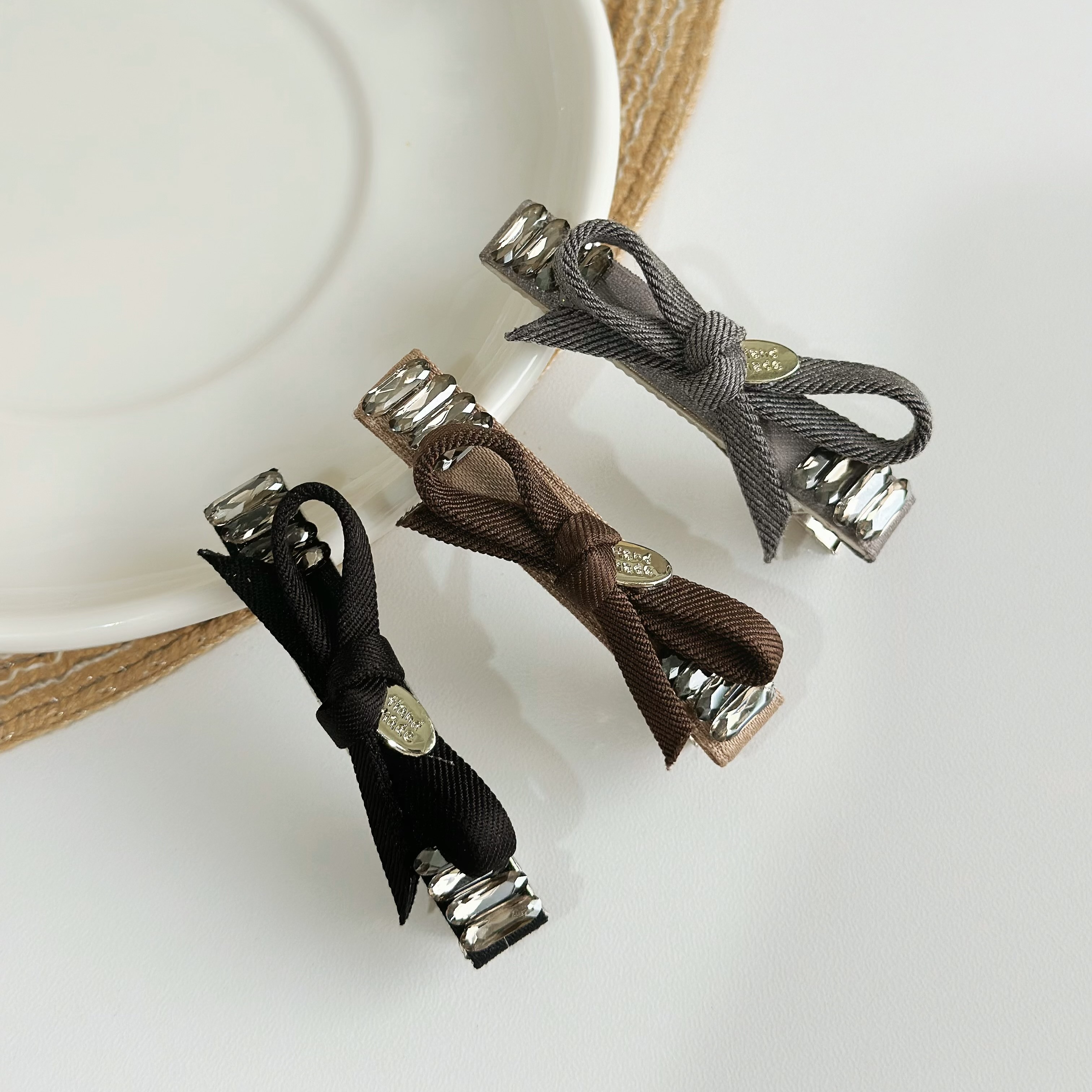 Z287鋯石蝴蝶結金標壓夾【單支】