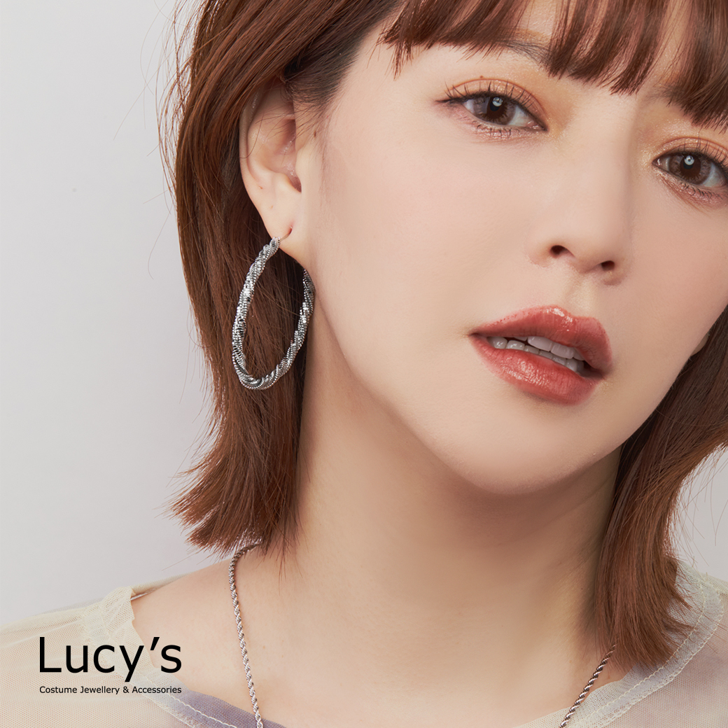 螺旋編織 圈型耳環 (二色) (122804/122805)