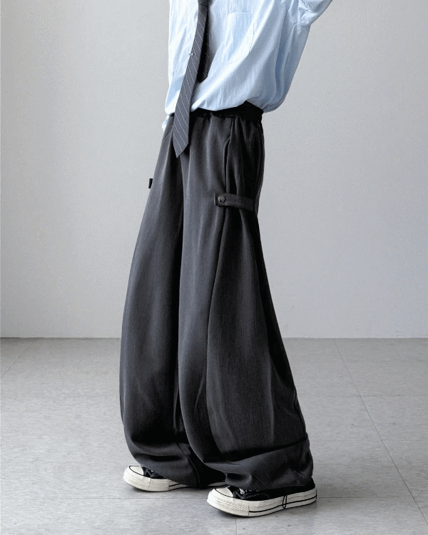 按扣式氣球西裝褲