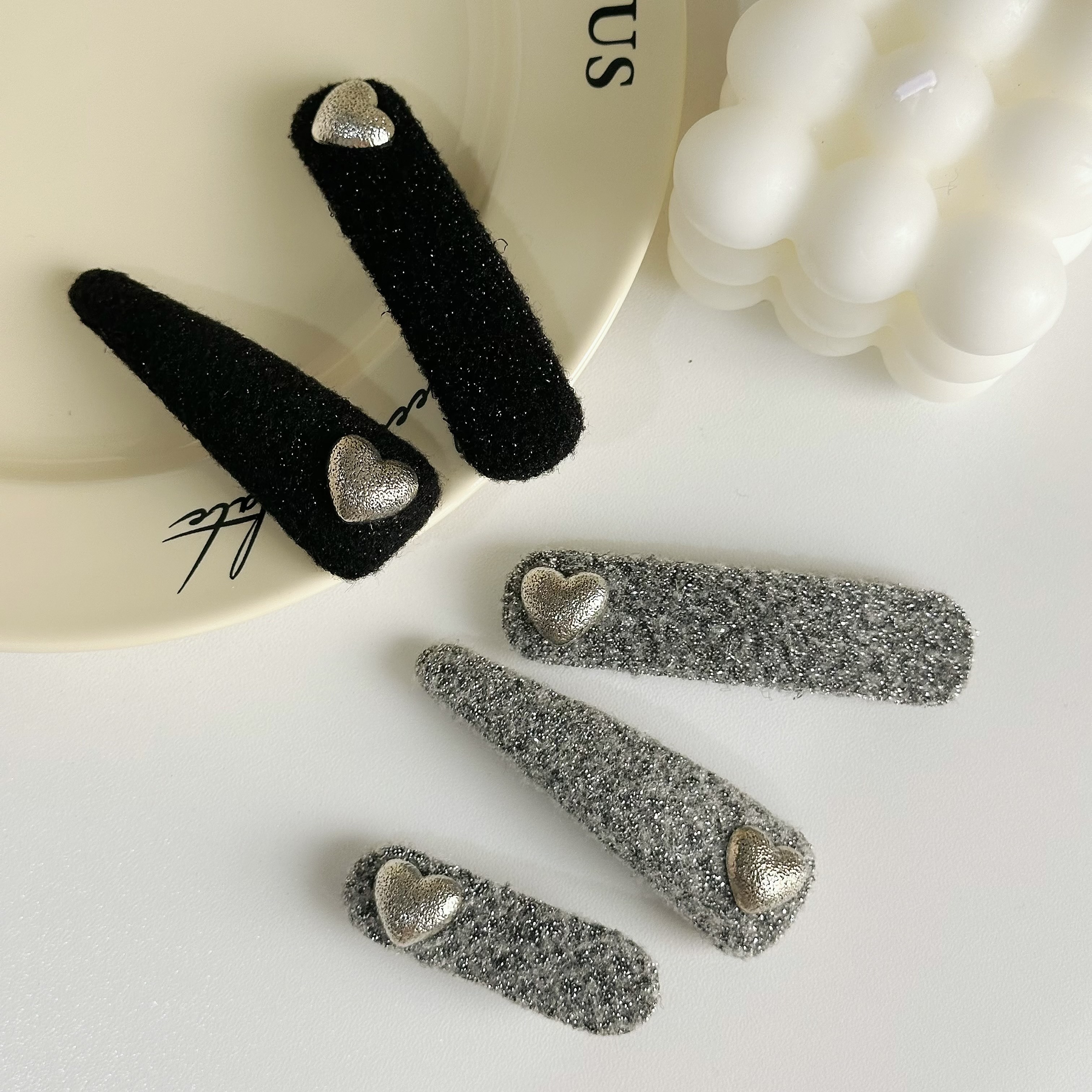 Z289針織毛呢愛心夾【單支】