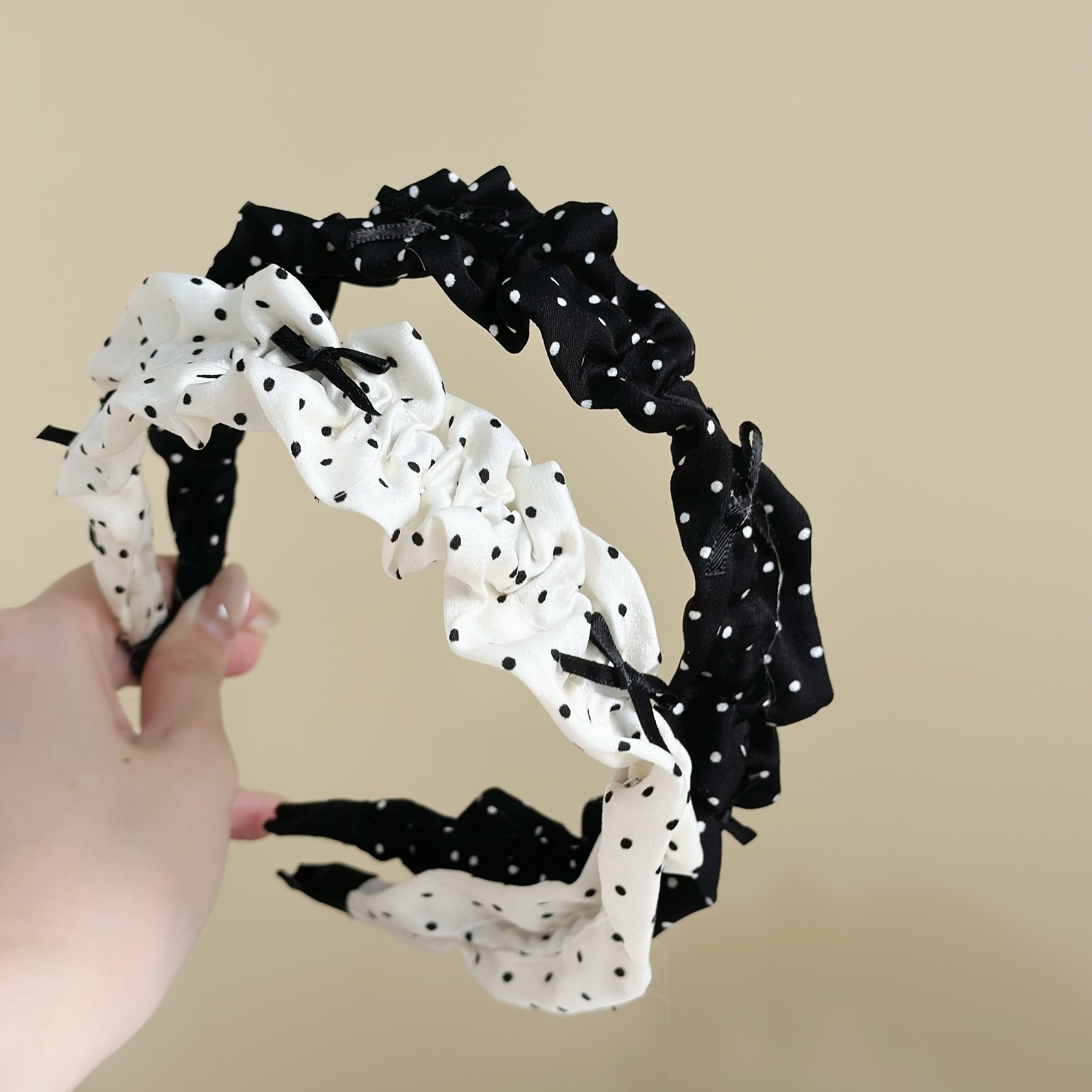 Z258圓點蝴蝶結雲朵髮箍