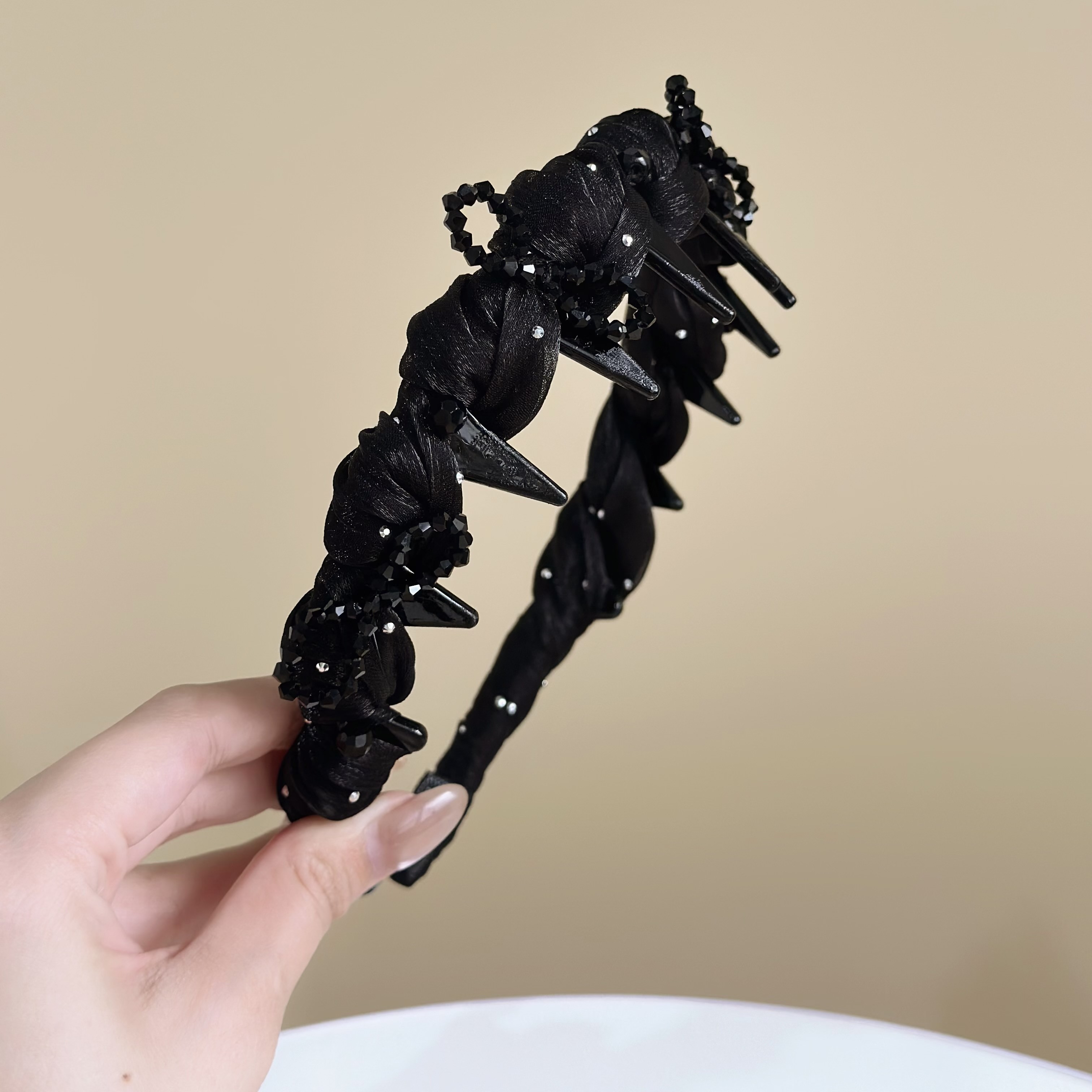 Z257水鑽蝴蝶結網紗高顱頂髮箍