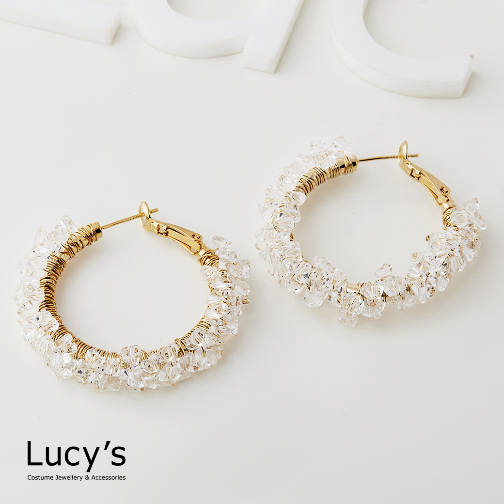 冰晶 圈型耳環 (124455)