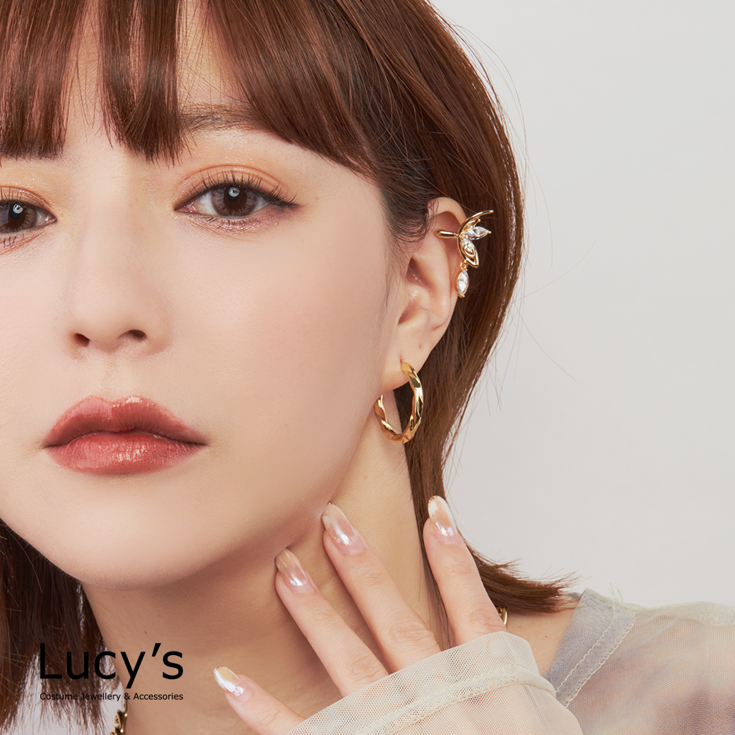 扭轉 圈型耳環 (二色) (122482/122483)