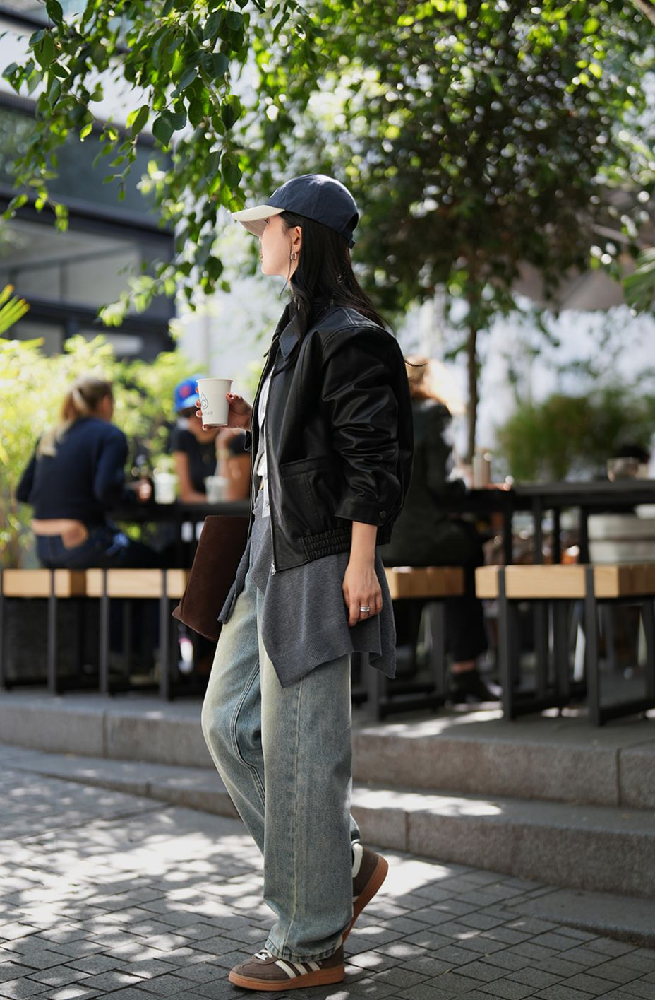 拉鍊柔軟皮褸(黑色)