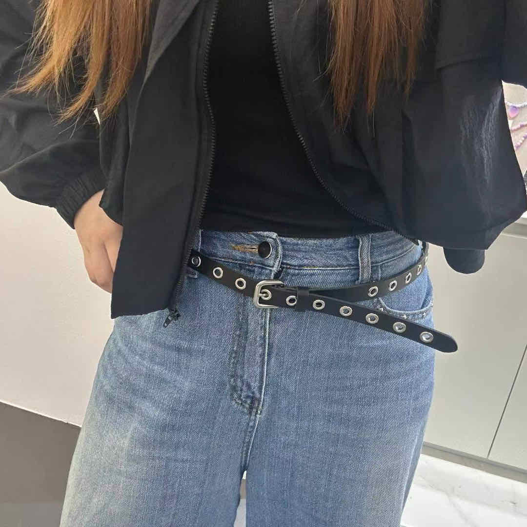 🇰🇷義大利牛皮 細款滿版鉚釘皮帶｜4 color