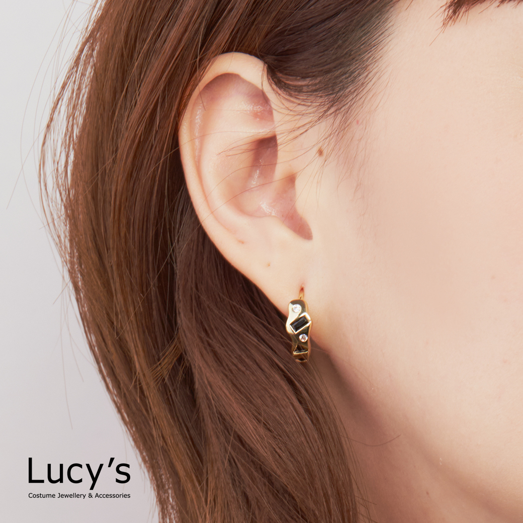 幾何夜光 易扣耳環 (二色) (125062/125063)