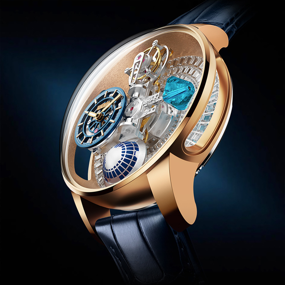 【GEYA 格雅】 G78201GHB 天體系列-手腕上的銀河星辰-天宮1號 滿鑽錶盤 皮革手錶