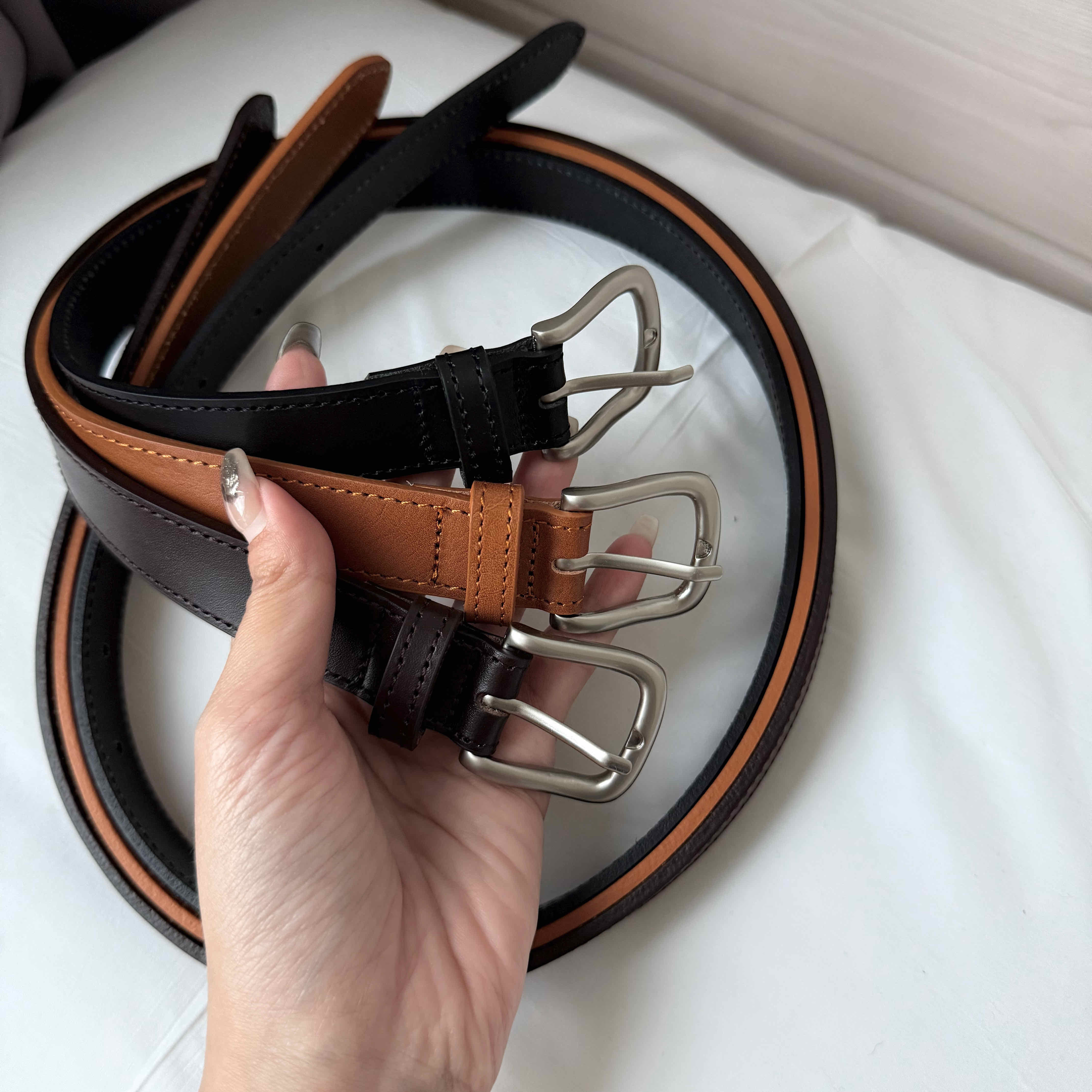 🇰🇷義大利牛皮 經典百搭車線皮帶｜4 color