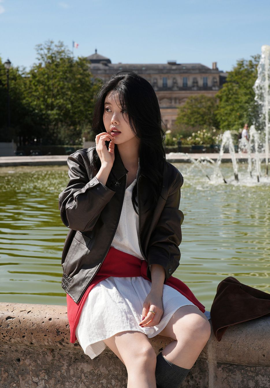 拉鍊柔軟皮褸(啡色)