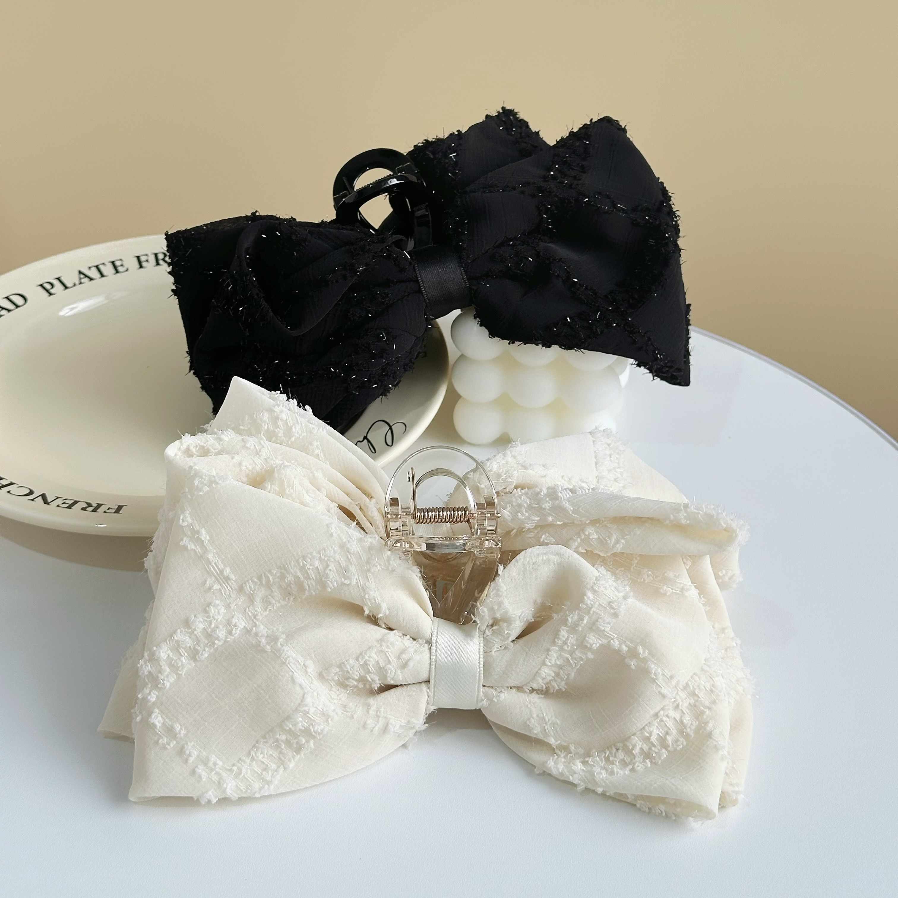 Z157雙層大款蝴蝶結鯊魚夾