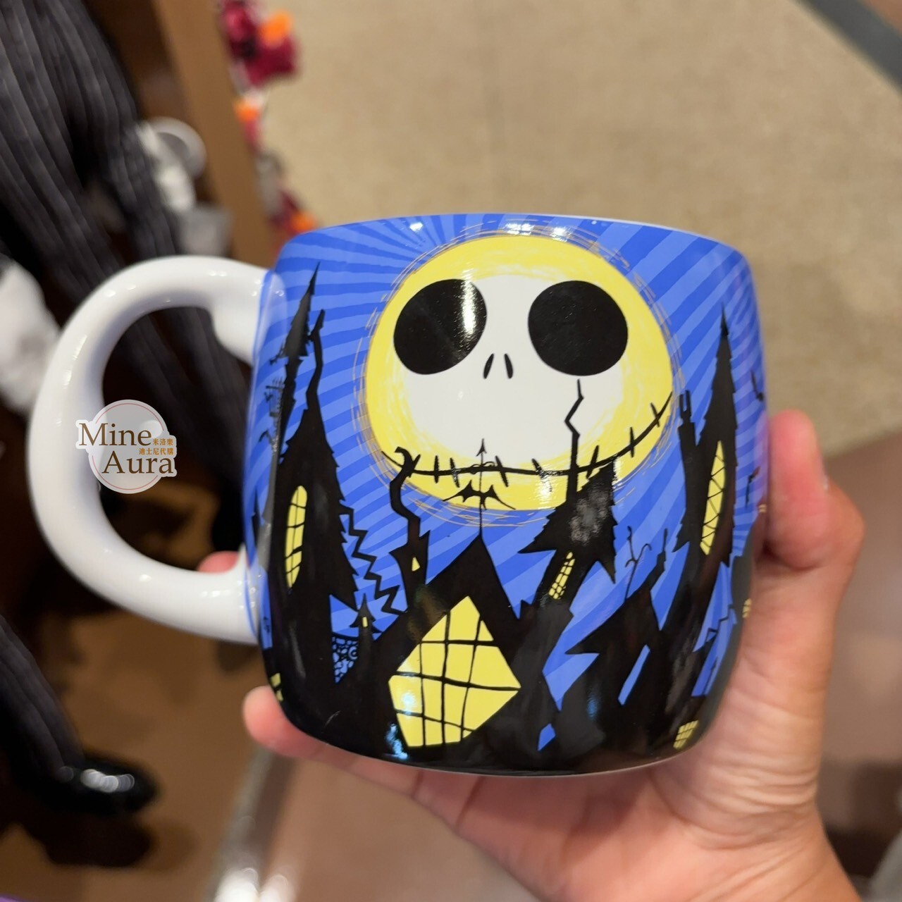 2025 萬聖節限定 傑克 Jack 零零 Zero 圖案 藍色底 陶瓷馬克杯 水杯 聖誕夜驚魂 The Nightmare Before Christmas -上海迪士尼樂園